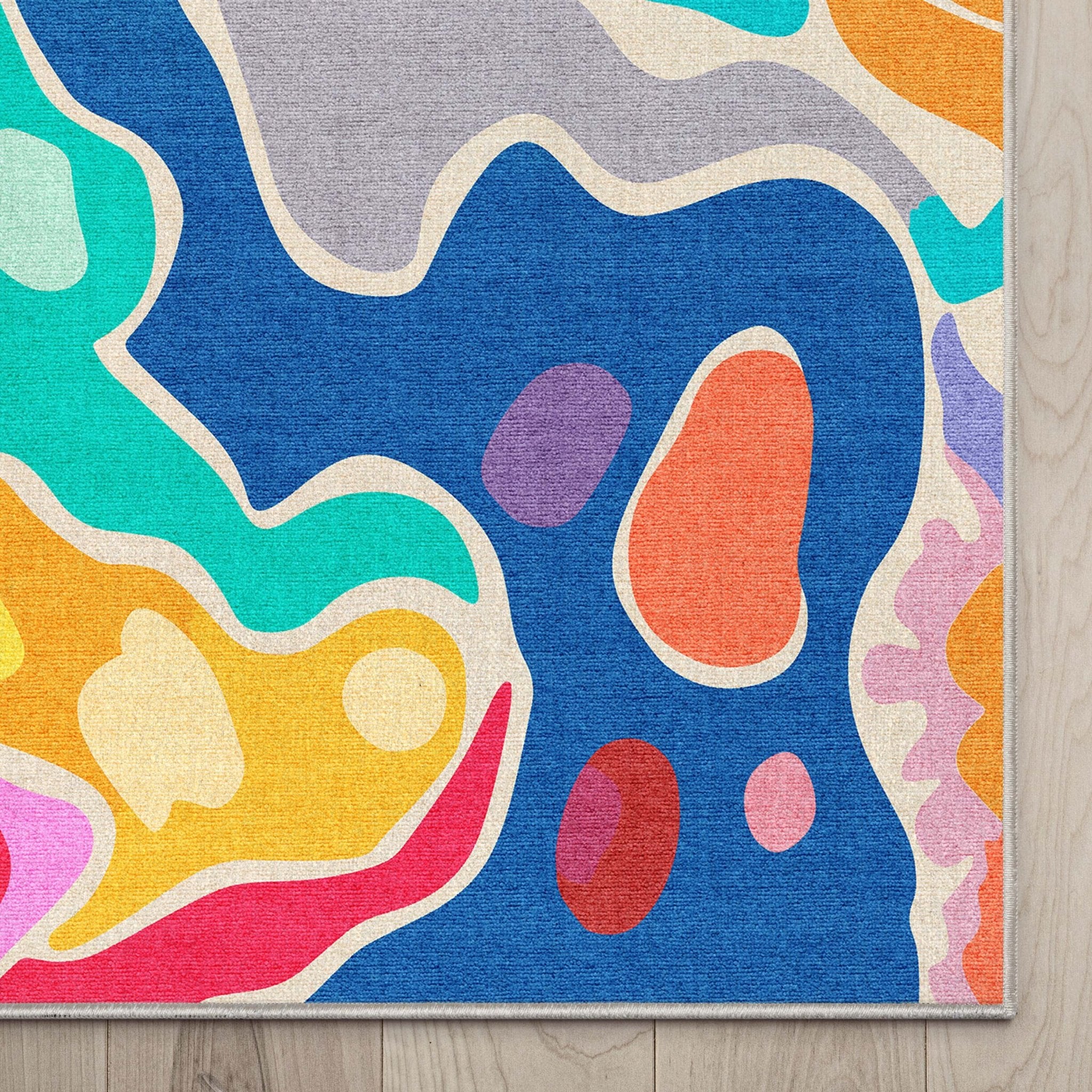 Crayola Modern Whimsy Waves Color Mix Multi-Color Area Rug By Well Woven Well Woven