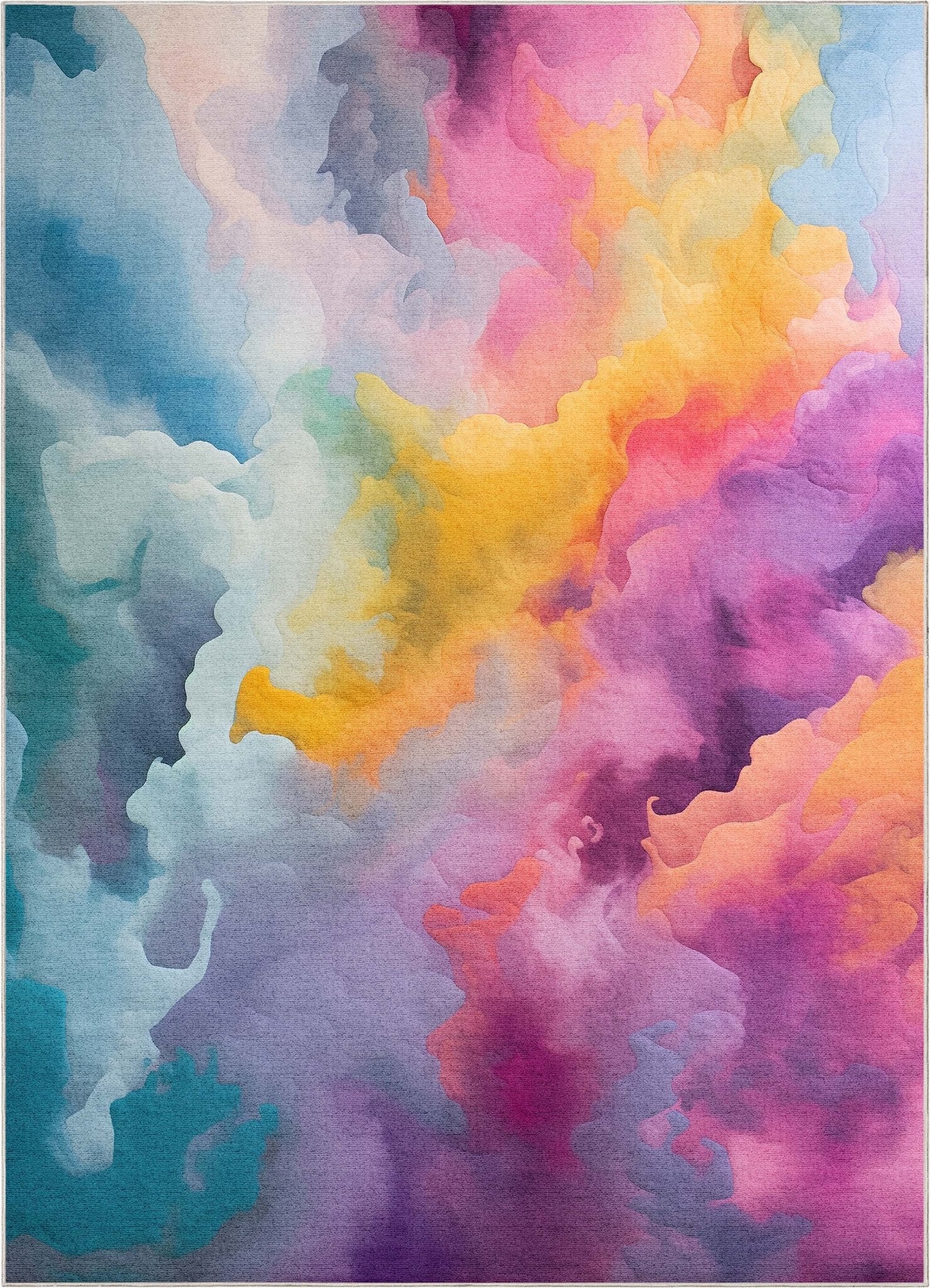 Crayola Modern Dreamy Clouds Whimsical 5' x 7' Multi Color Area Rug By Well Woven Well Woven