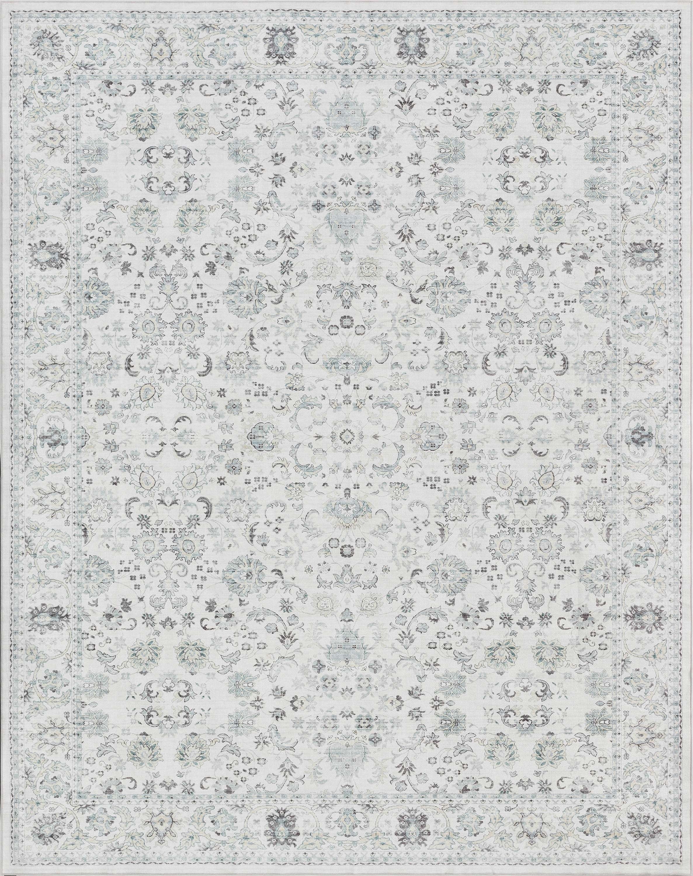 Elle Basics Silk Vintage Oriental Ivory Easy-Clean Washable Non-Slip Rug by Well Woven Well Woven