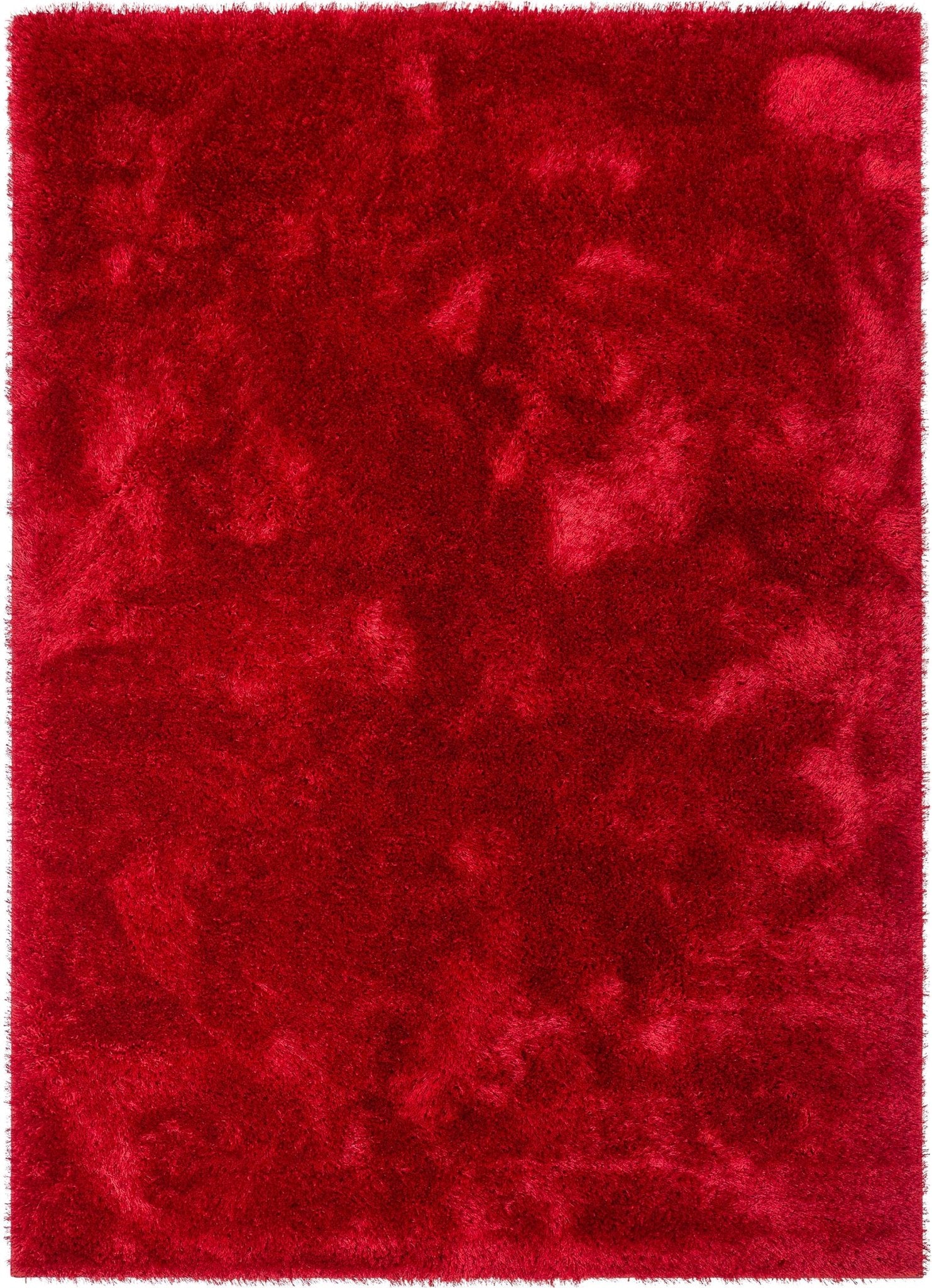 Feather Collection Liza Red Shag Rug – Sparkly, Plush, Minimalist Glam - Well Woven - Red rug overhead