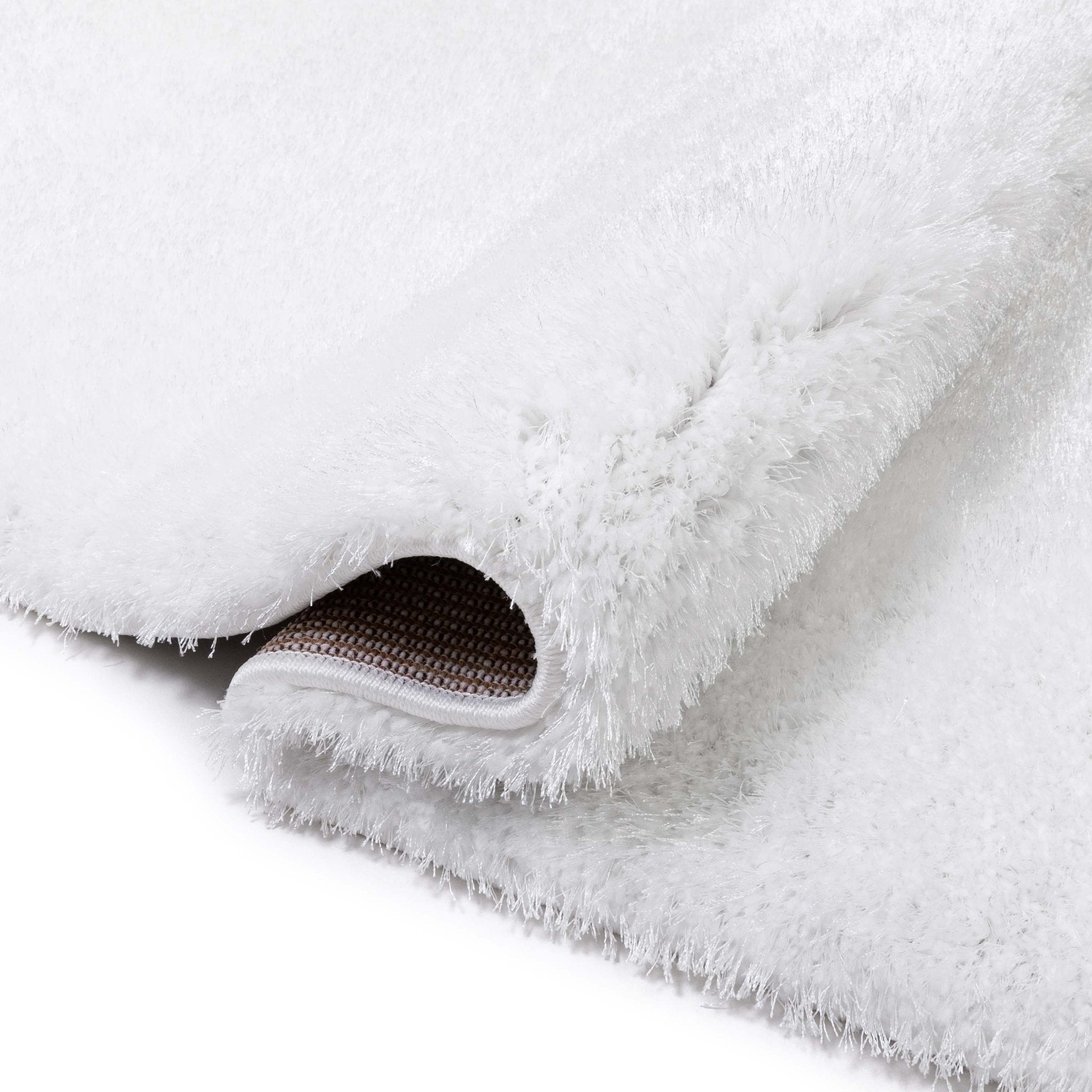 Feather Collection Liza White Shag Rug – Sparkly, Plush, Minimalist Glam - Well Woven - thick pile white rug