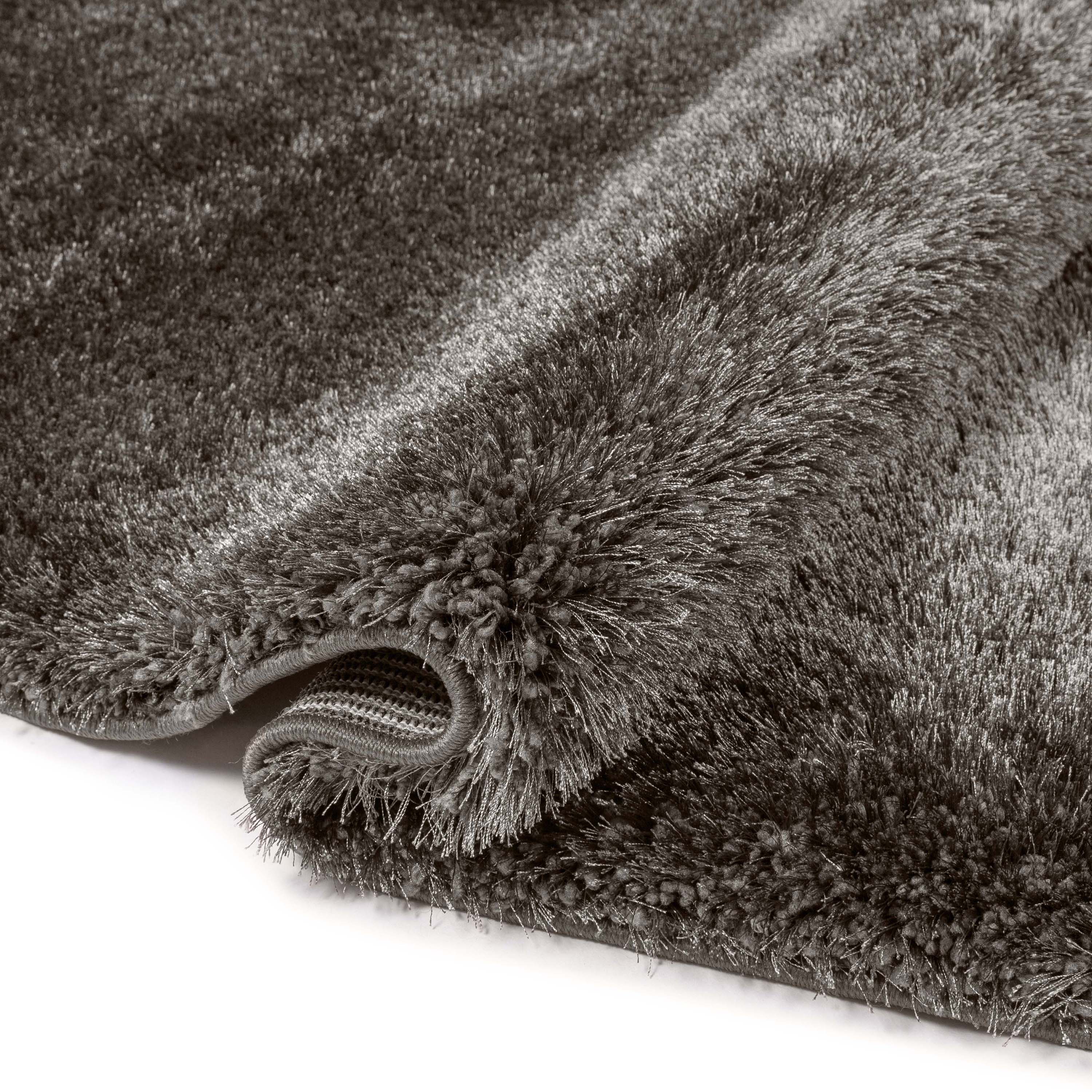 Feather Collection Liza Black Shag Rug – Sparkly, Plush, Minimalist Glam