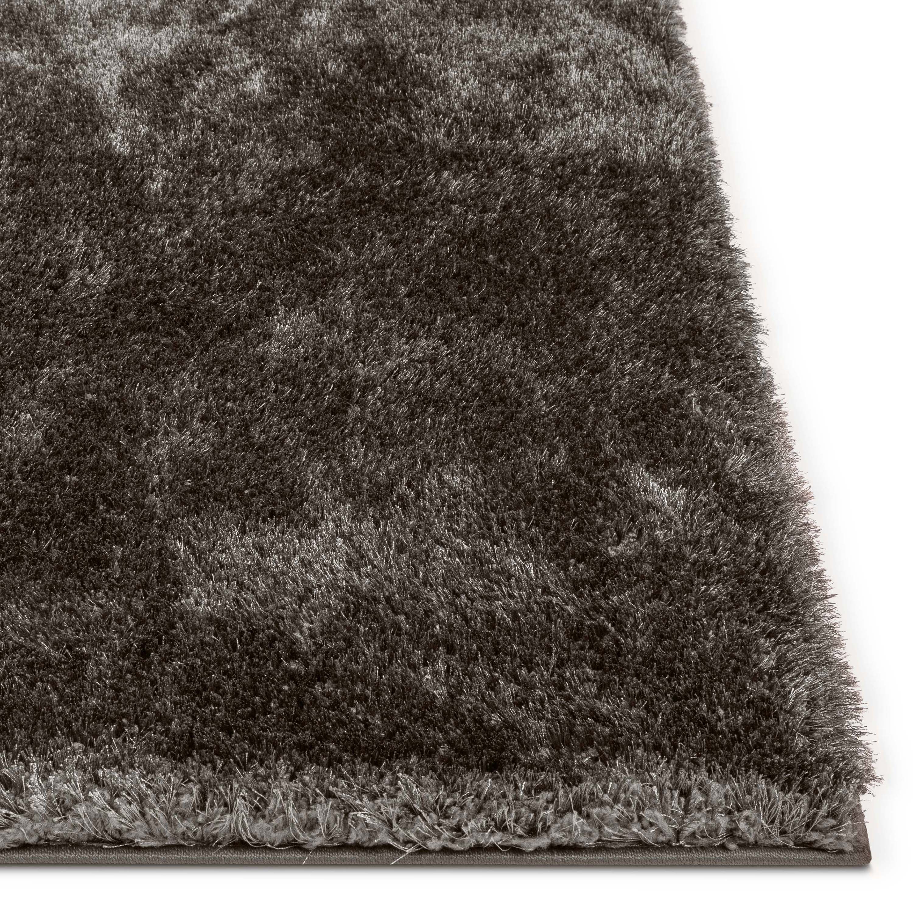 Feather Collection Liza Black Shag Rug – Sparkly, Plush, Minimalist Glam