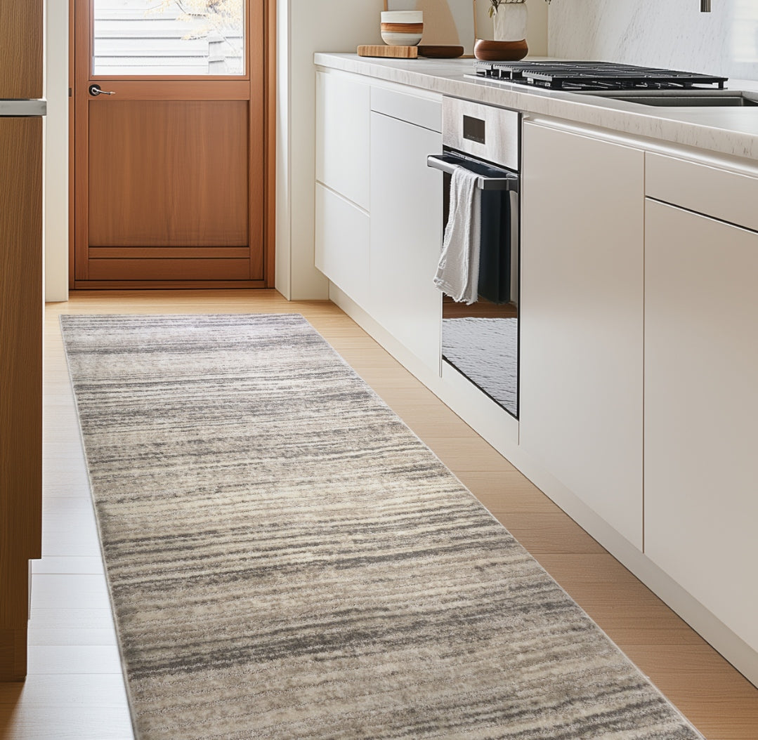 Custom Size Runner Delphi Modern Taupe Choose Width x Length Hallway & Stair Runner