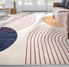 Laslow Modern Geometric Ivory Rug For Living Room, Bedroom, and Dining Room