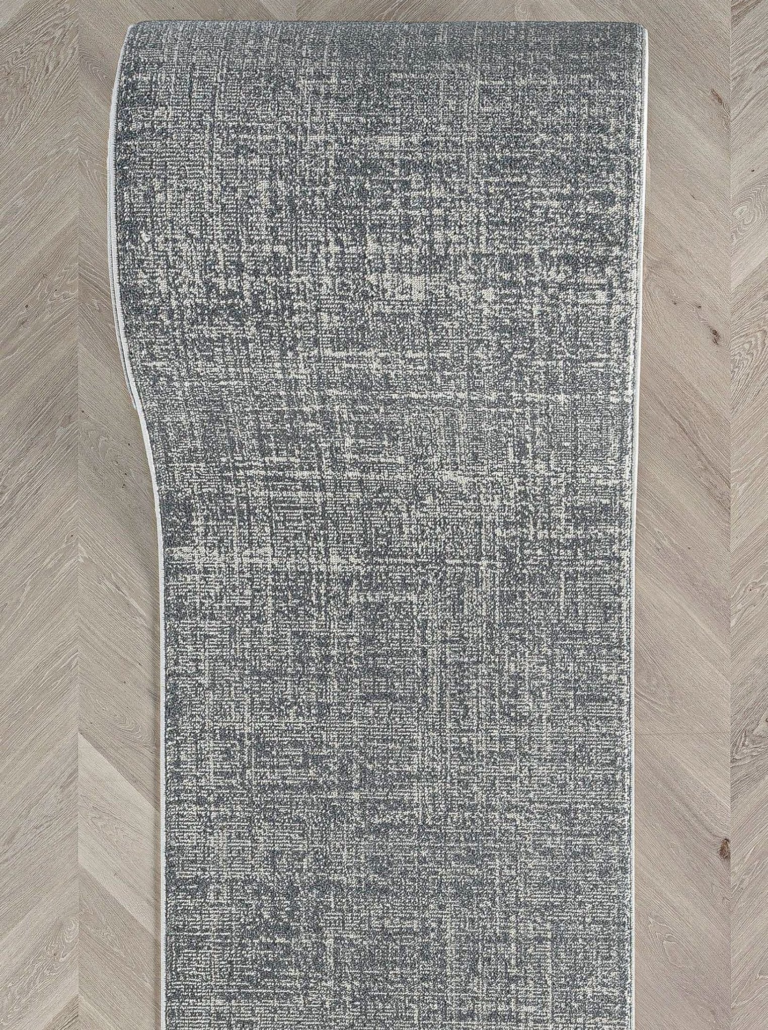 Custom Size Hallway & Stair Runner - Como Ivory Grey Choose Your Width x Choose Your Runner Length- Made to Order Runner - Ultra-Soft, Tweed Tonal Colors - Looped Pile Well Woven