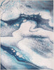 Tokyo Abstract Marble Blue Flatweave Rug