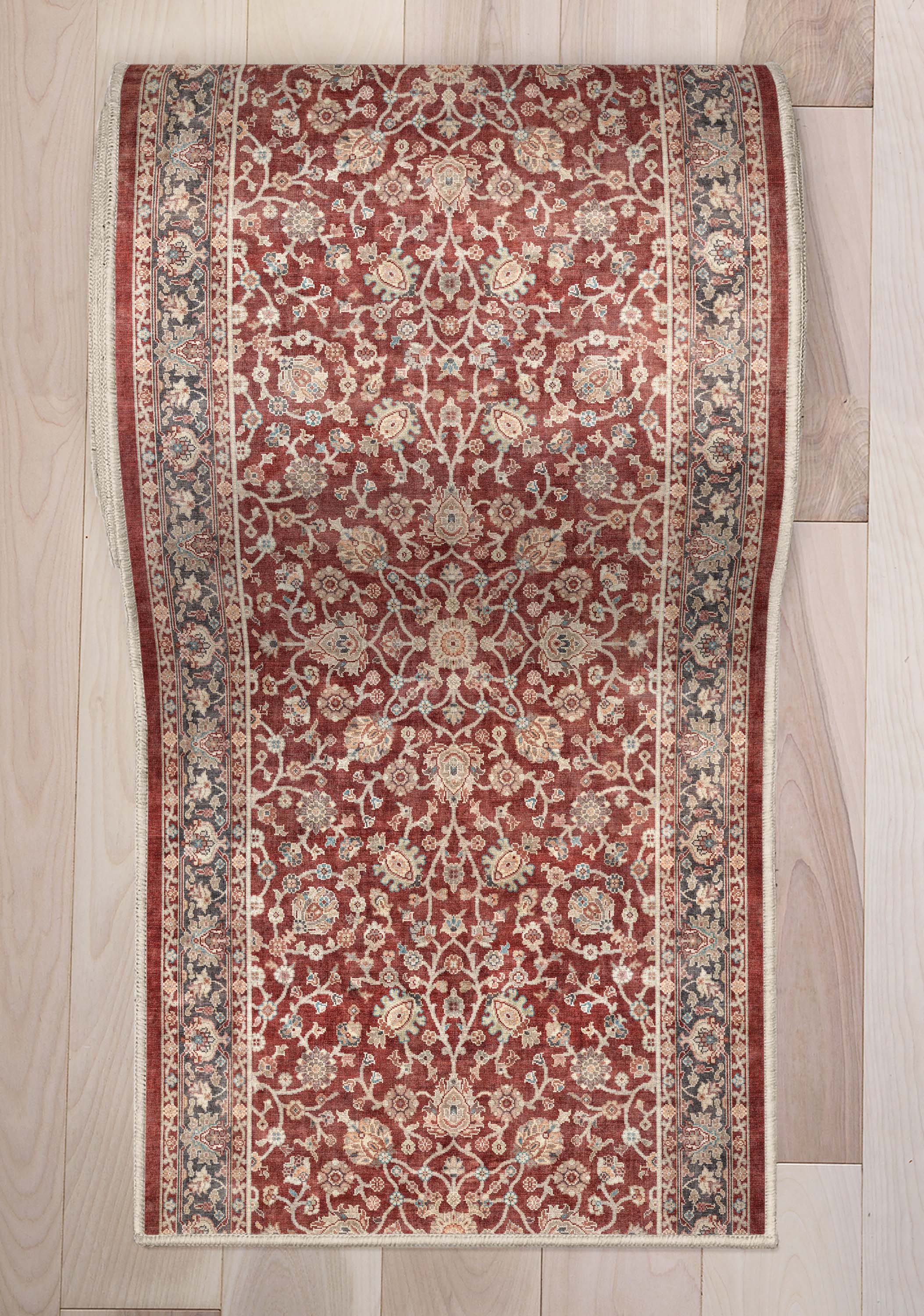 Custom Size Hallway & Stair Runner Rome Vintage Oriental Floral Red Choose Your Width x Choose Your Runner Length Well Woven