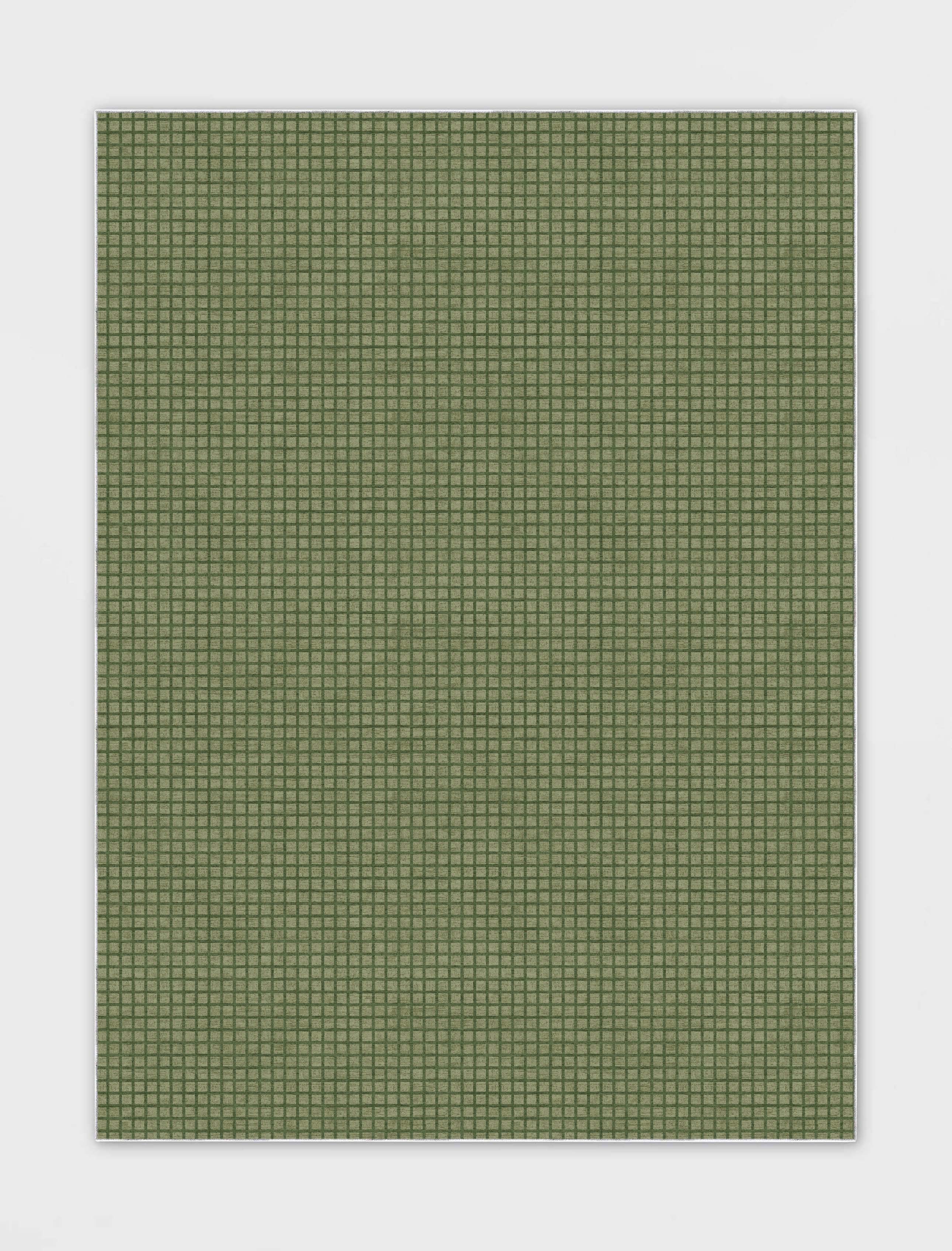 Ulfred Custom Rug - Monochrome Grid , Low Pile, Easy Clean, Personalized Sizes - Well Woven - green rug overhead
