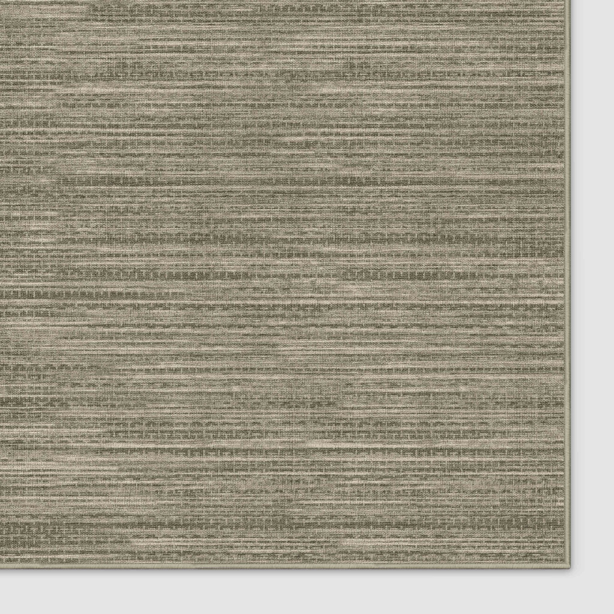 Edwin Custom Rug - Monochrome Striation , Flat Pile, Easy Clean, Customizable for Your Space - Well Woven - Beige rug corner on white