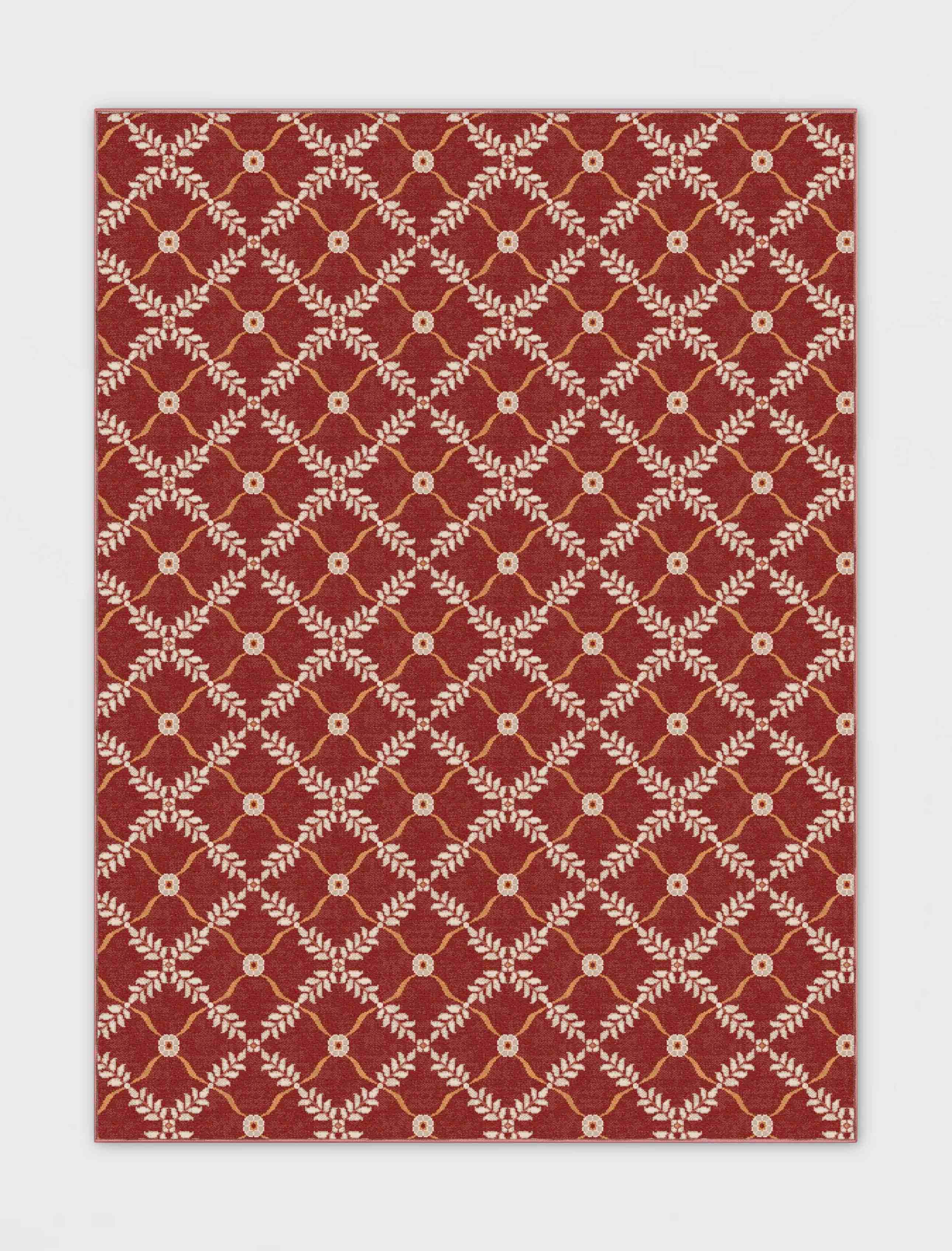 Well Woven - Aldwyn Red Custom Rug - Overhead