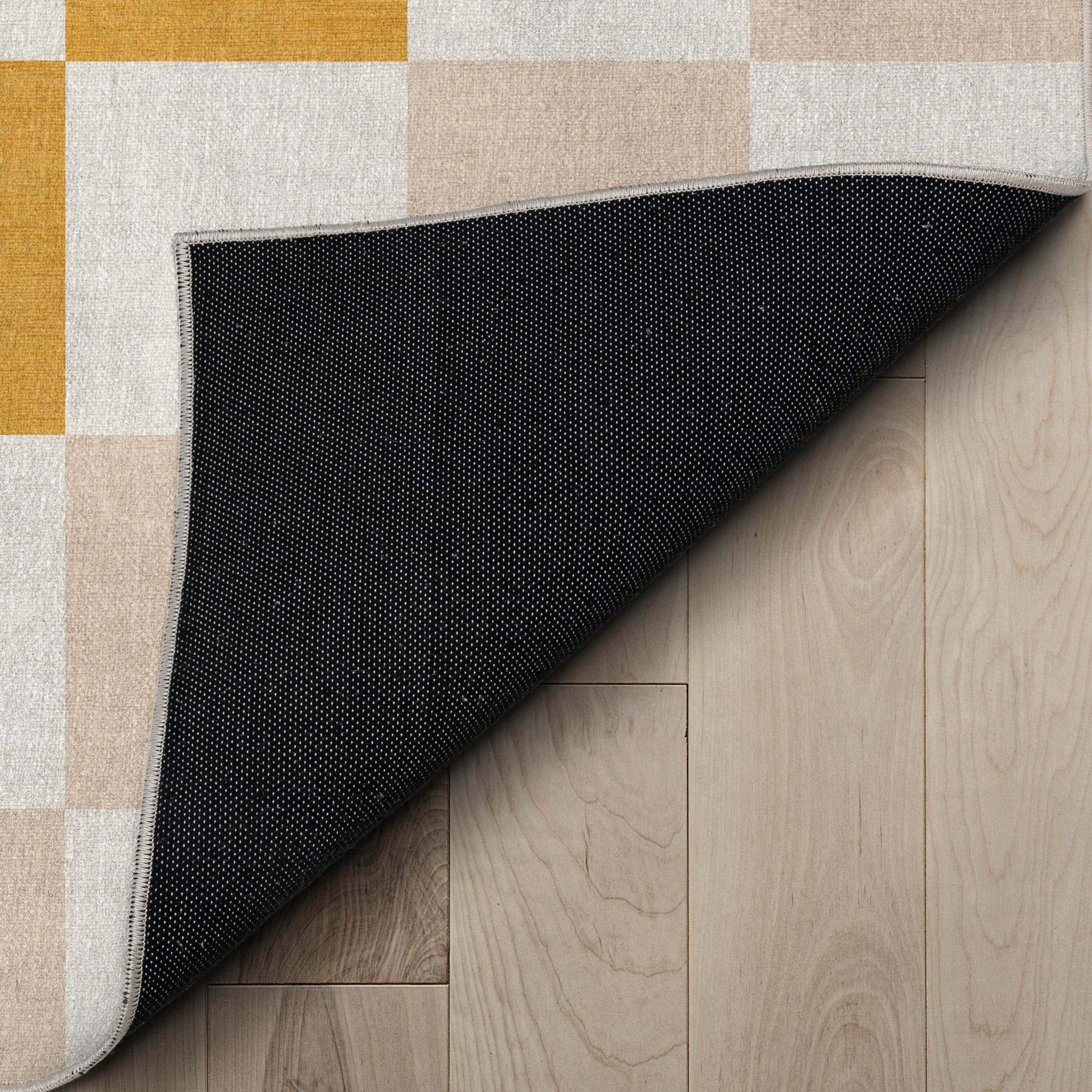 Squares Modern Multi Color Checkered Flat-Weave Kids Rug Well Woven