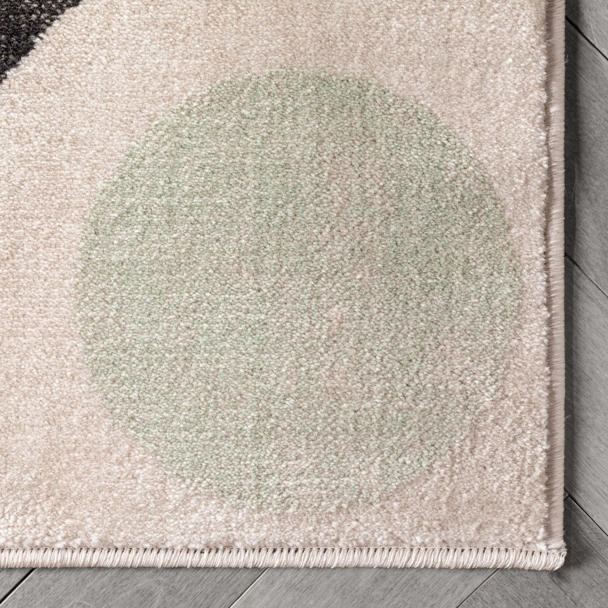 Avi Modern Geometric Grey Green Rug Well Woven