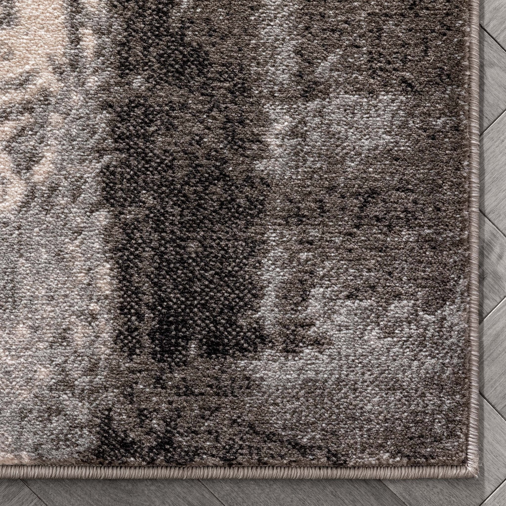 Kalia Modern Abstract Grey Black Rug Well Woven