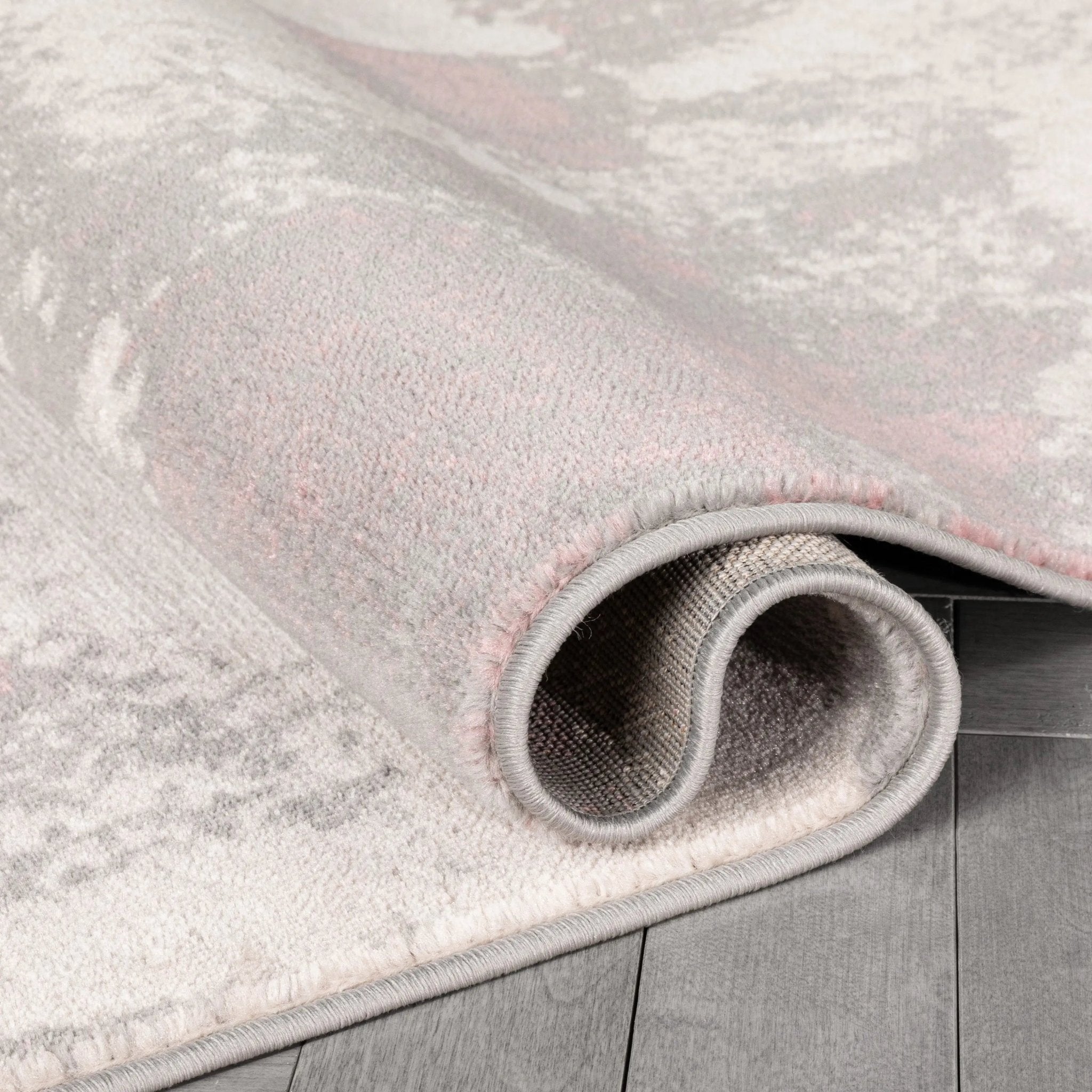 Kalia Modern Abstract Grey Blush Rug Well Woven