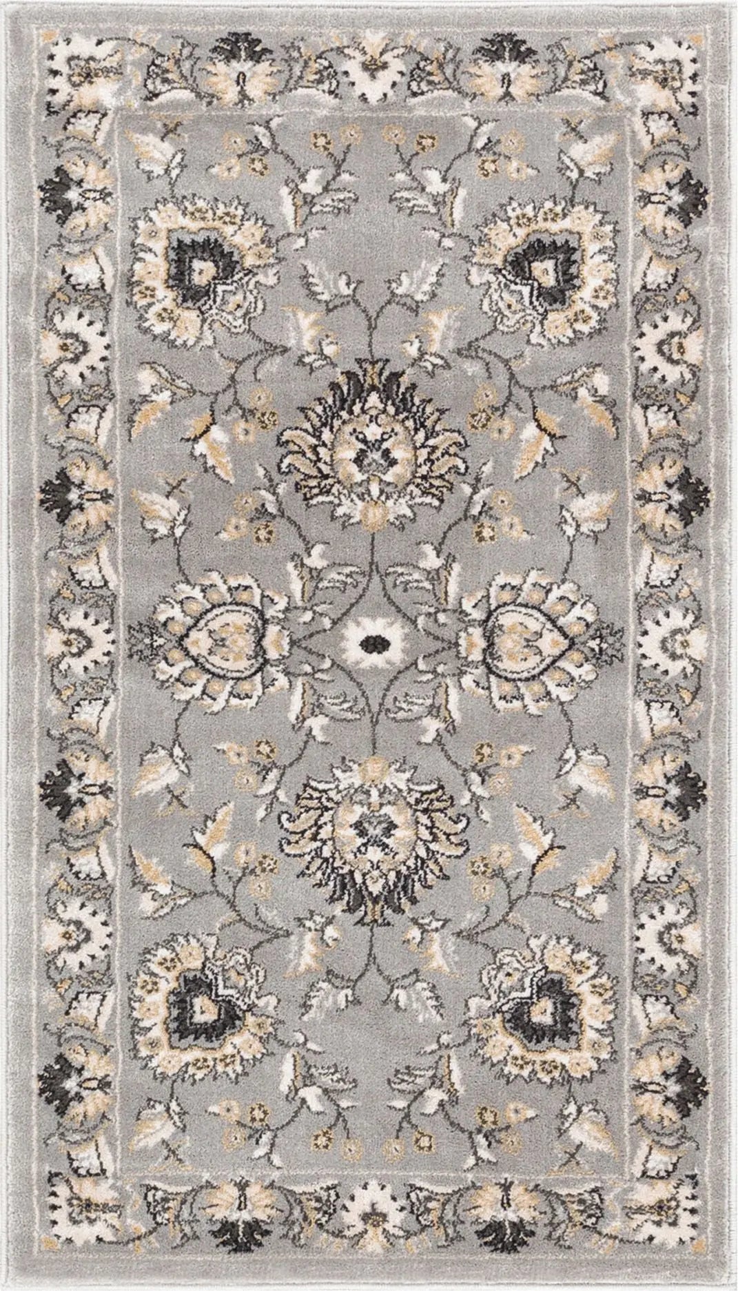 Abbasi Grey Traditional Rug Well Woven