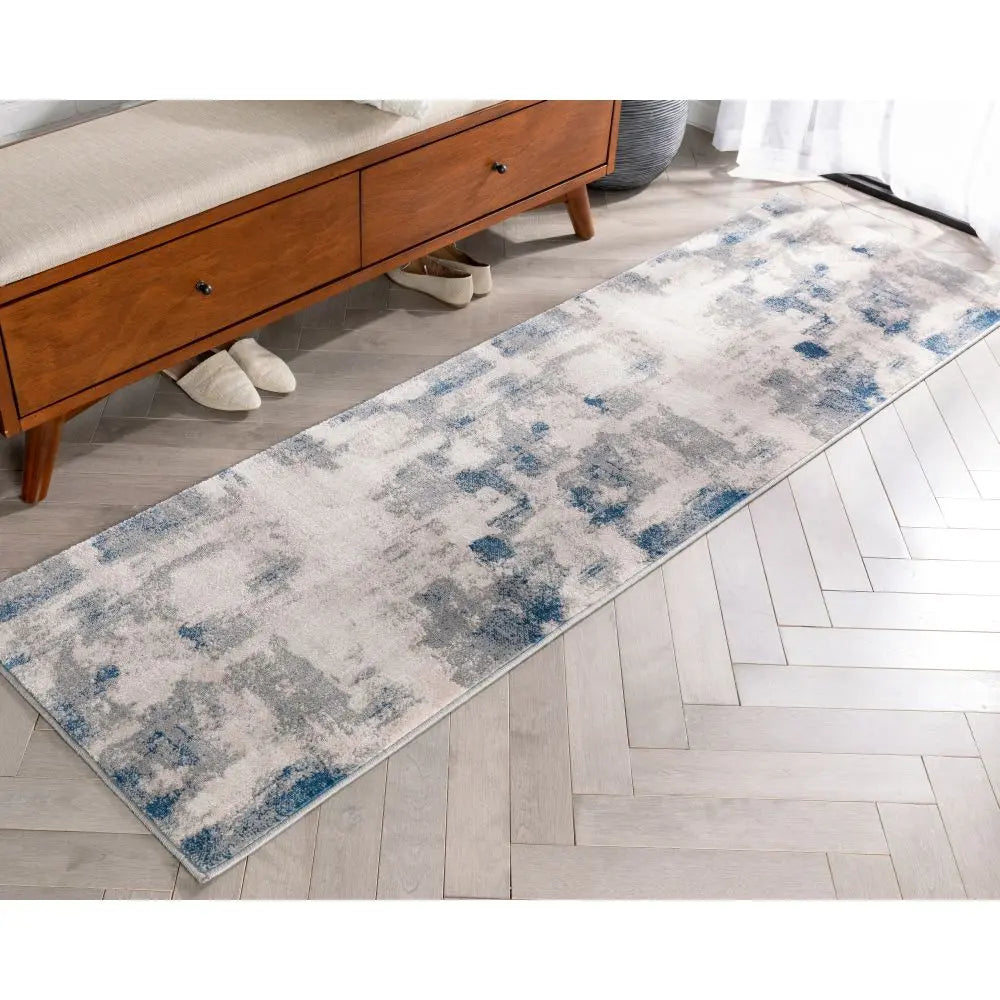 Kalia Modern Abstract Grey Blue Rug Well Woven