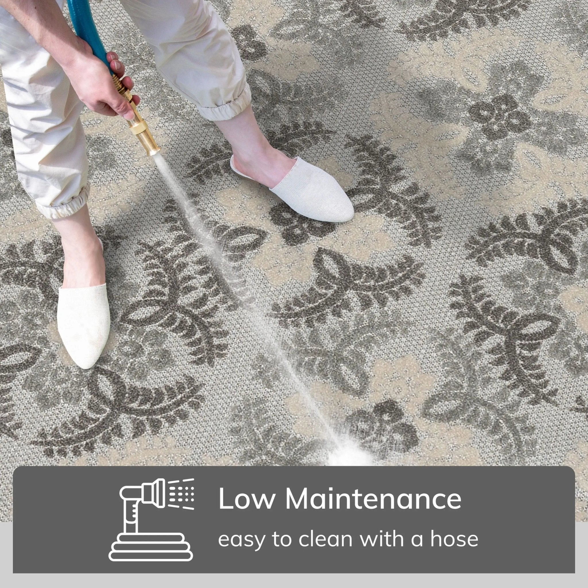 Loewy Modern Geometric Indoor/Outdoor Grey High-Low Rug Well Woven