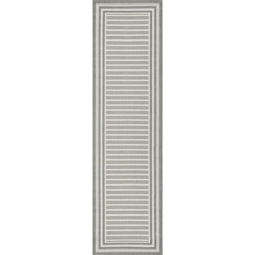Frankie Modern Stripes Indoor/Outdoor Green Textured Rug Well Woven