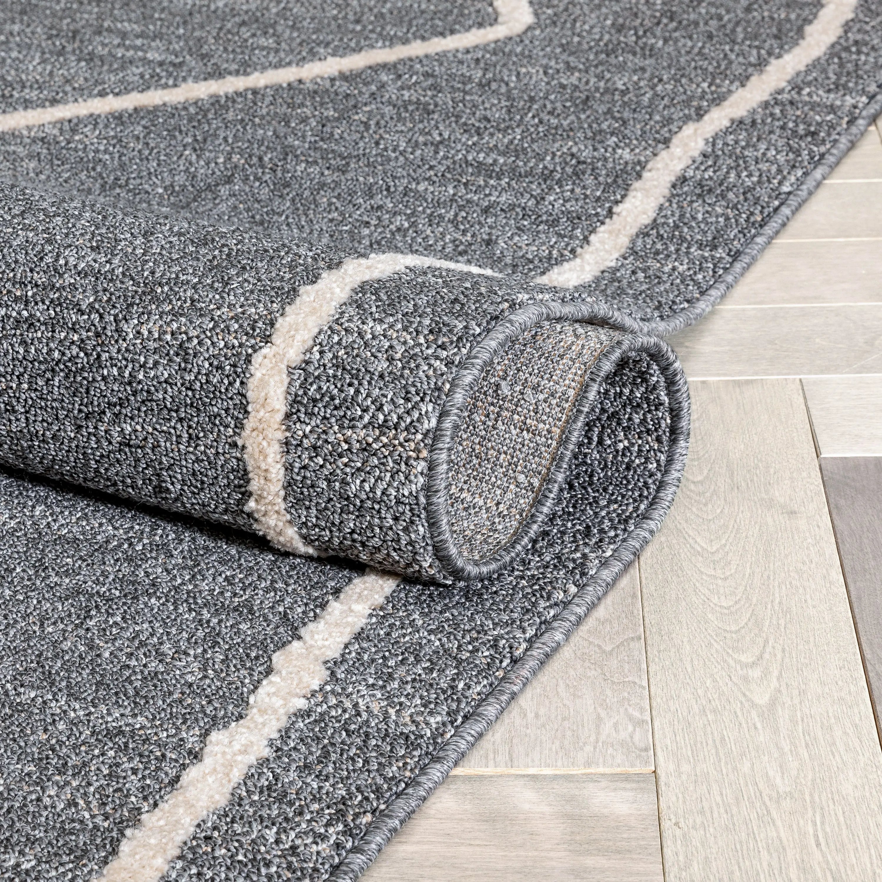 Cora Moroccan Lattice Trellis Grey Looped Pile Rug Well Woven