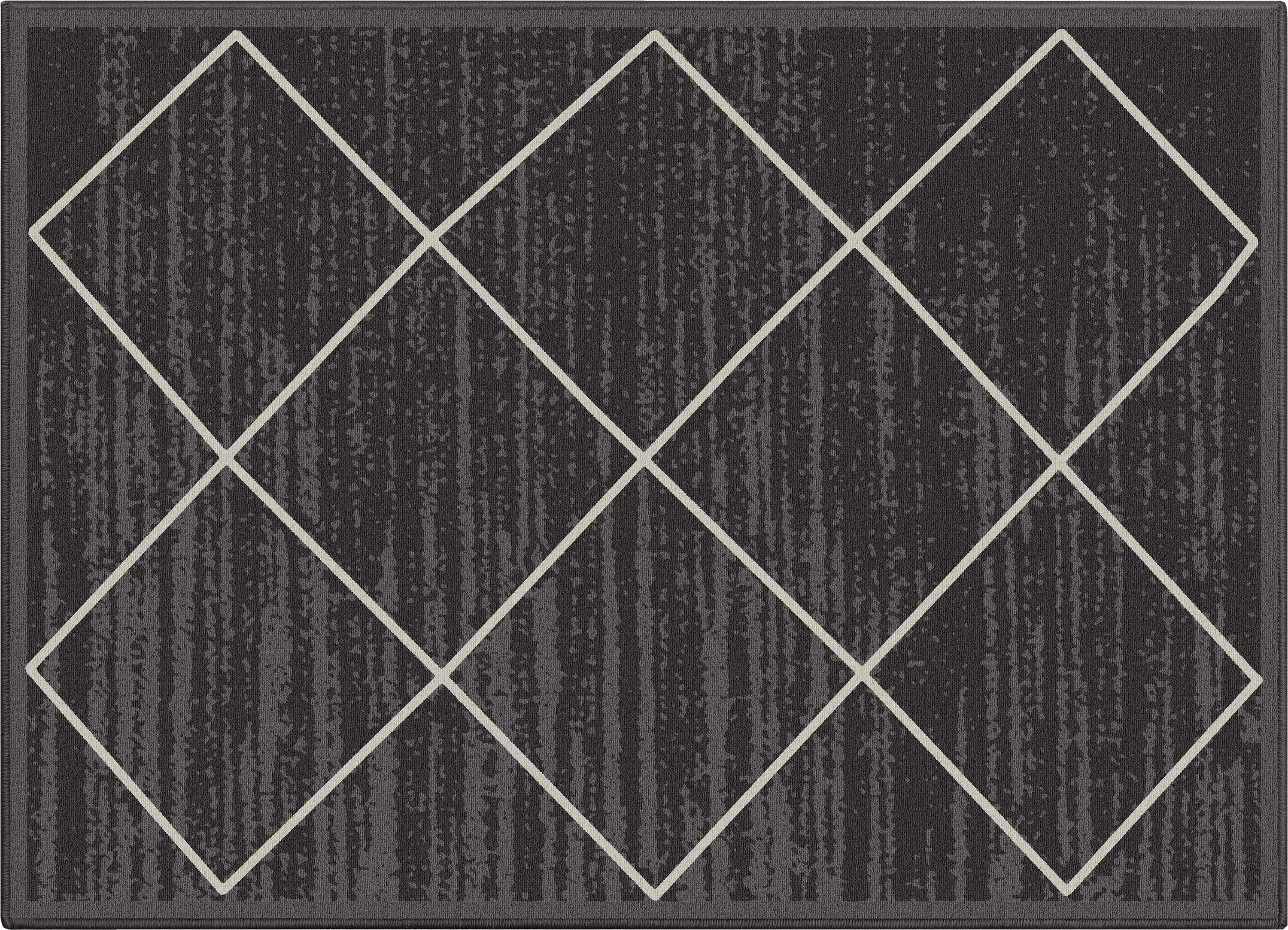Clover Grey Modern Trellis Flat-Weave Cotton Backing Rug Well Woven