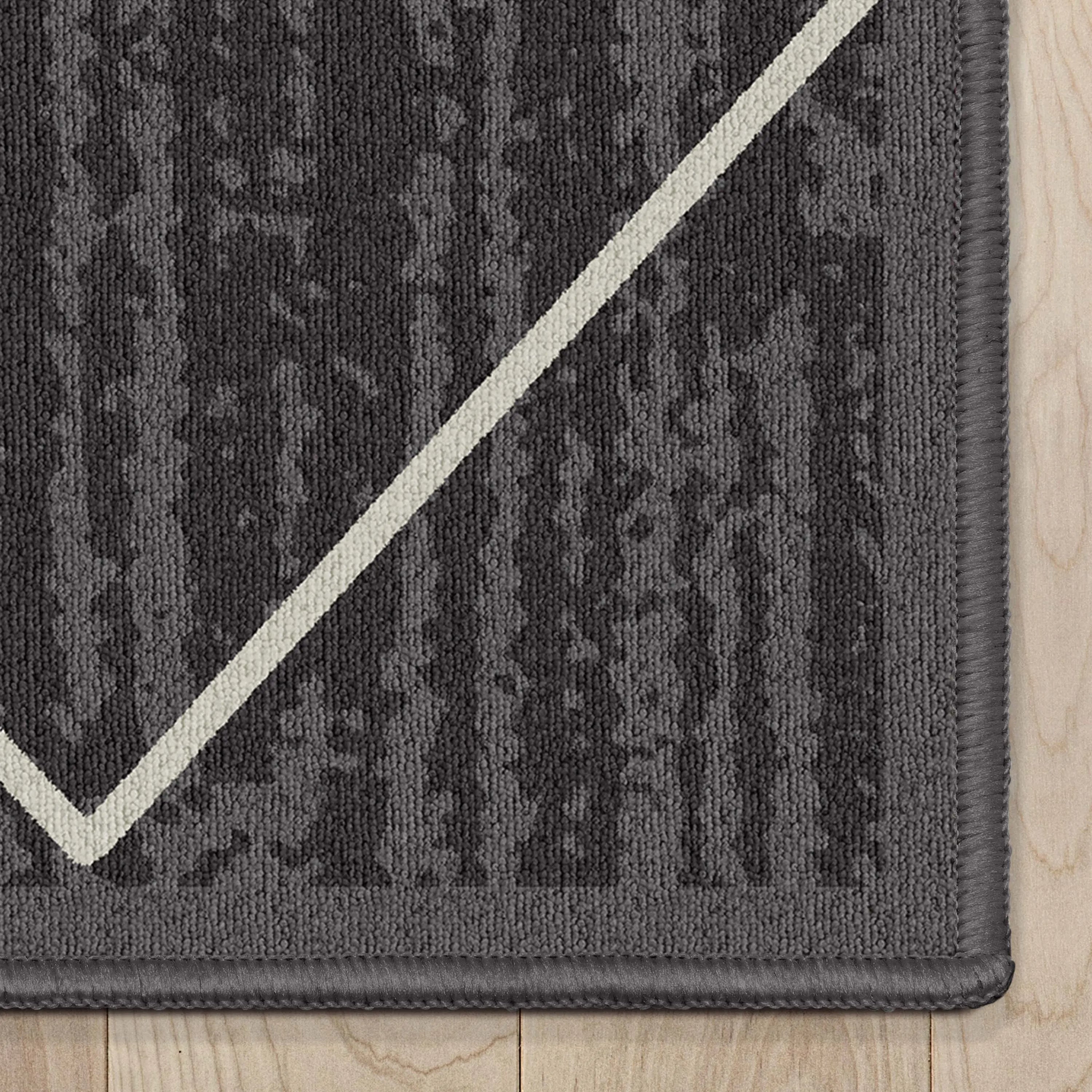 Clover Grey Modern Trellis Flat-Weave Cotton Backing Rug Well Woven