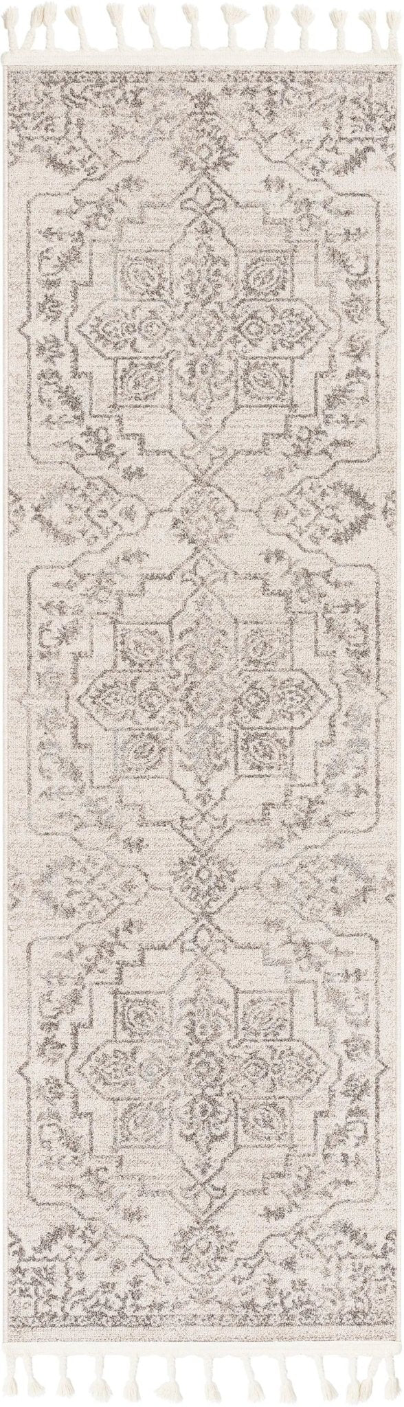 Valentina Oriental Medallion Brown Beige Kilim-Style 5'3" x 7'3" Rug Well Woven