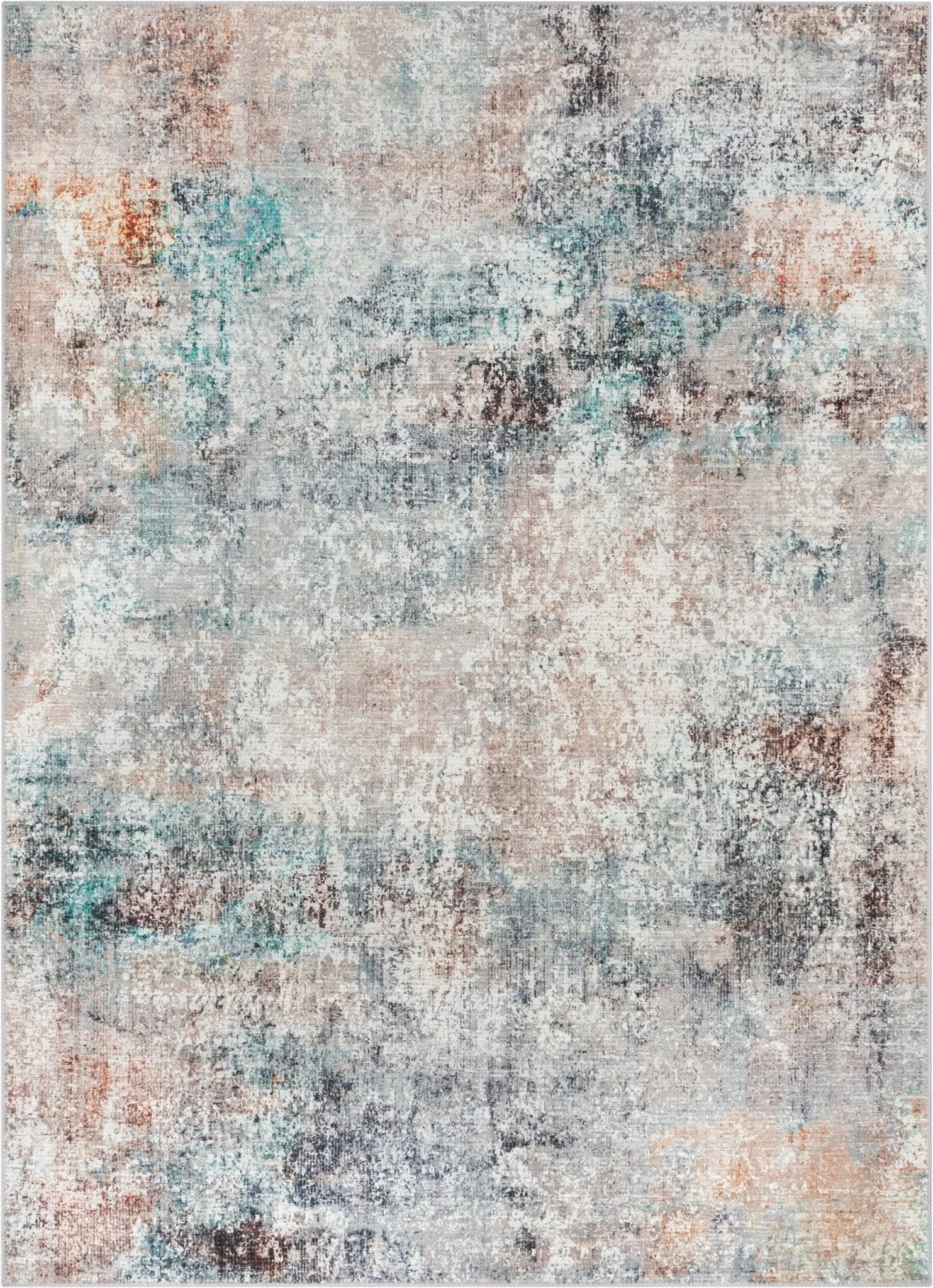 Amesti Machine Washable Light Blue Flat-Weave 5'3" x 7'3" Rug Well Woven