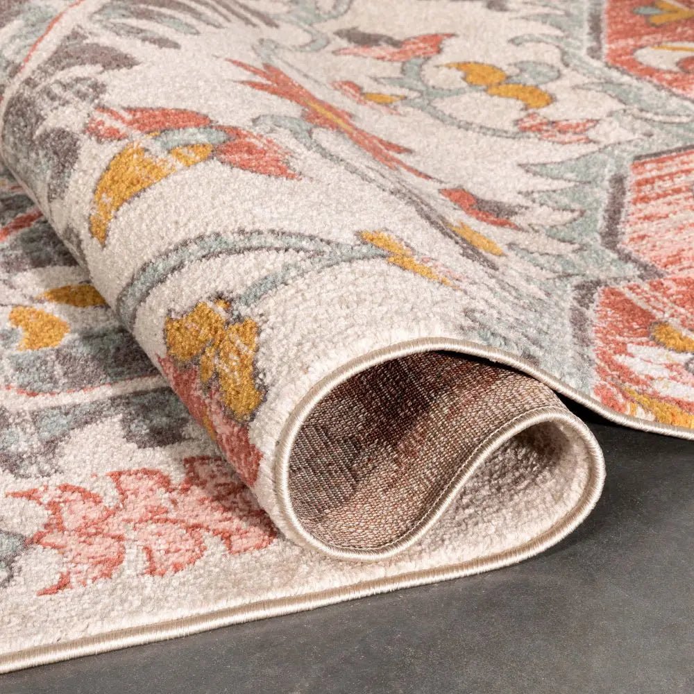 Gwendolyn Blush Bohemian Oriental Medallion Rug Well Woven