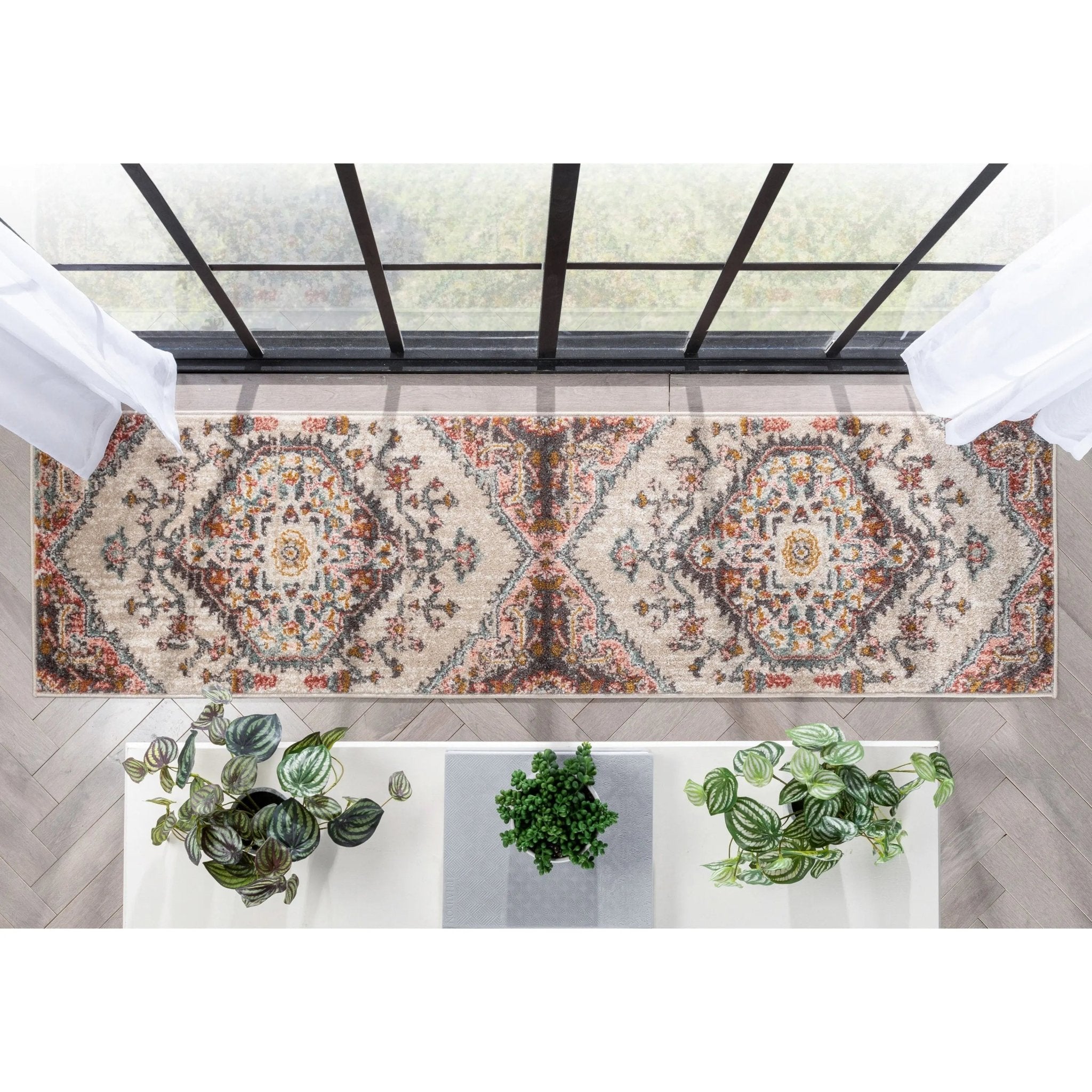 Gwendolyn Blush Bohemian Oriental Medallion Rug Well Woven
