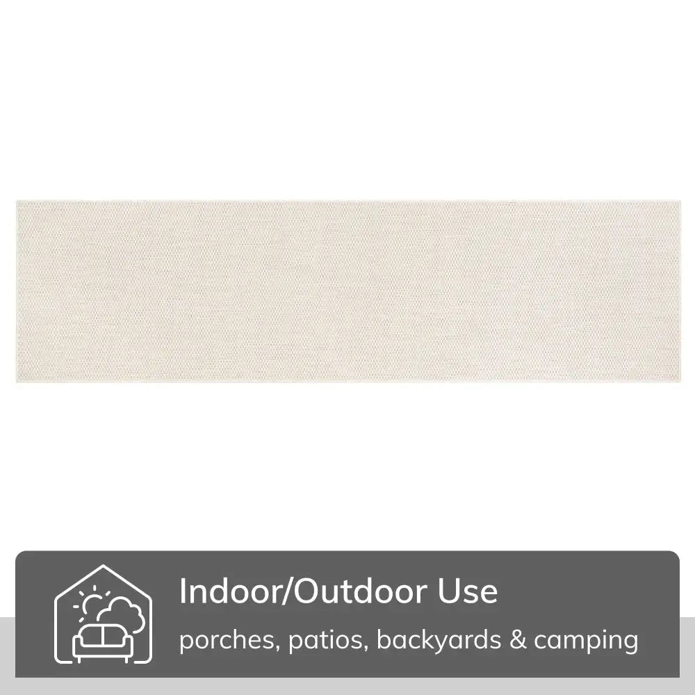 Leif Nordic Geometric Pattern Indoor Outdoor Ivory Flatweave Rug Well Woven