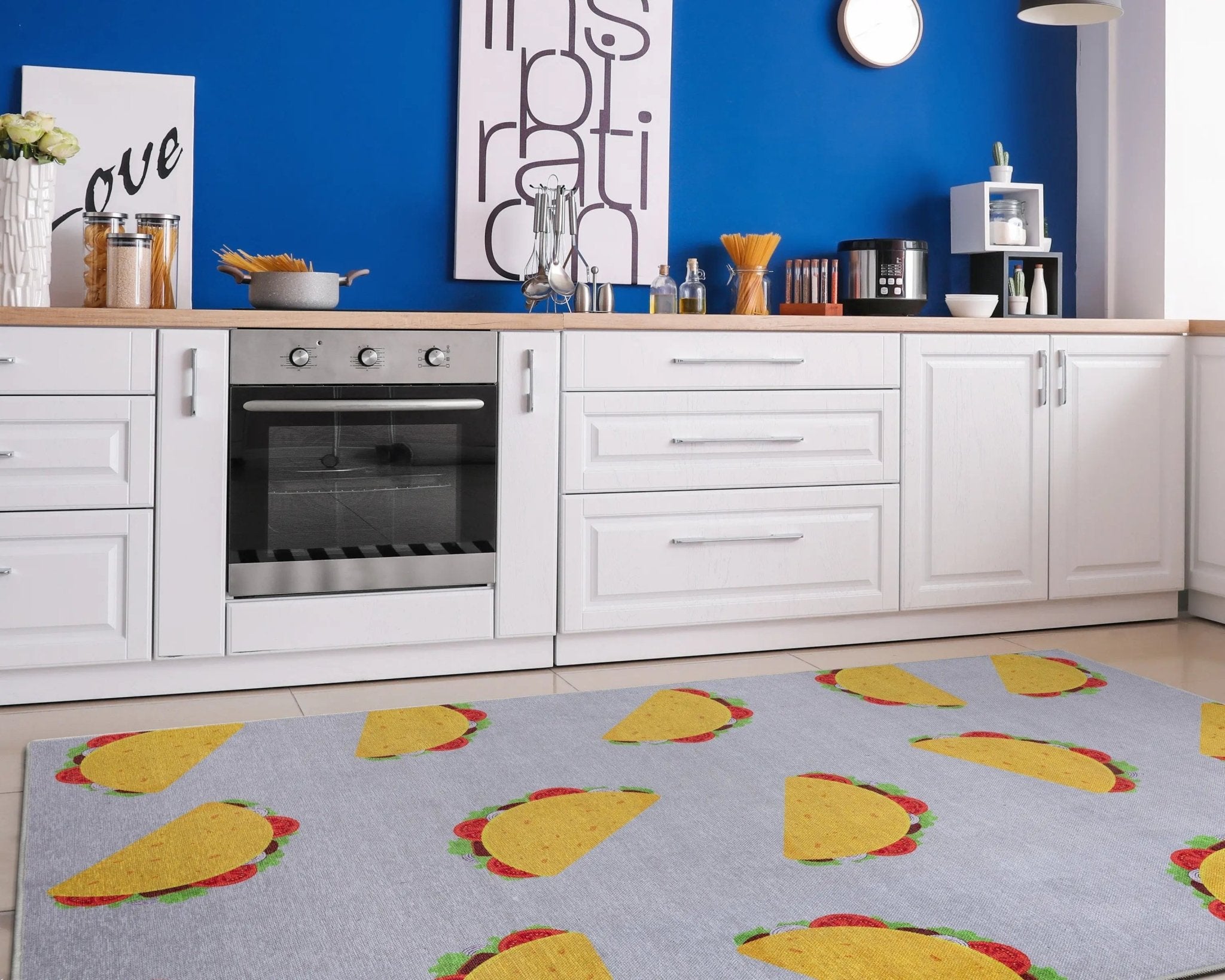 Multi Tacos Novelty Multi Pink Flat-Weave Rug Well Woven