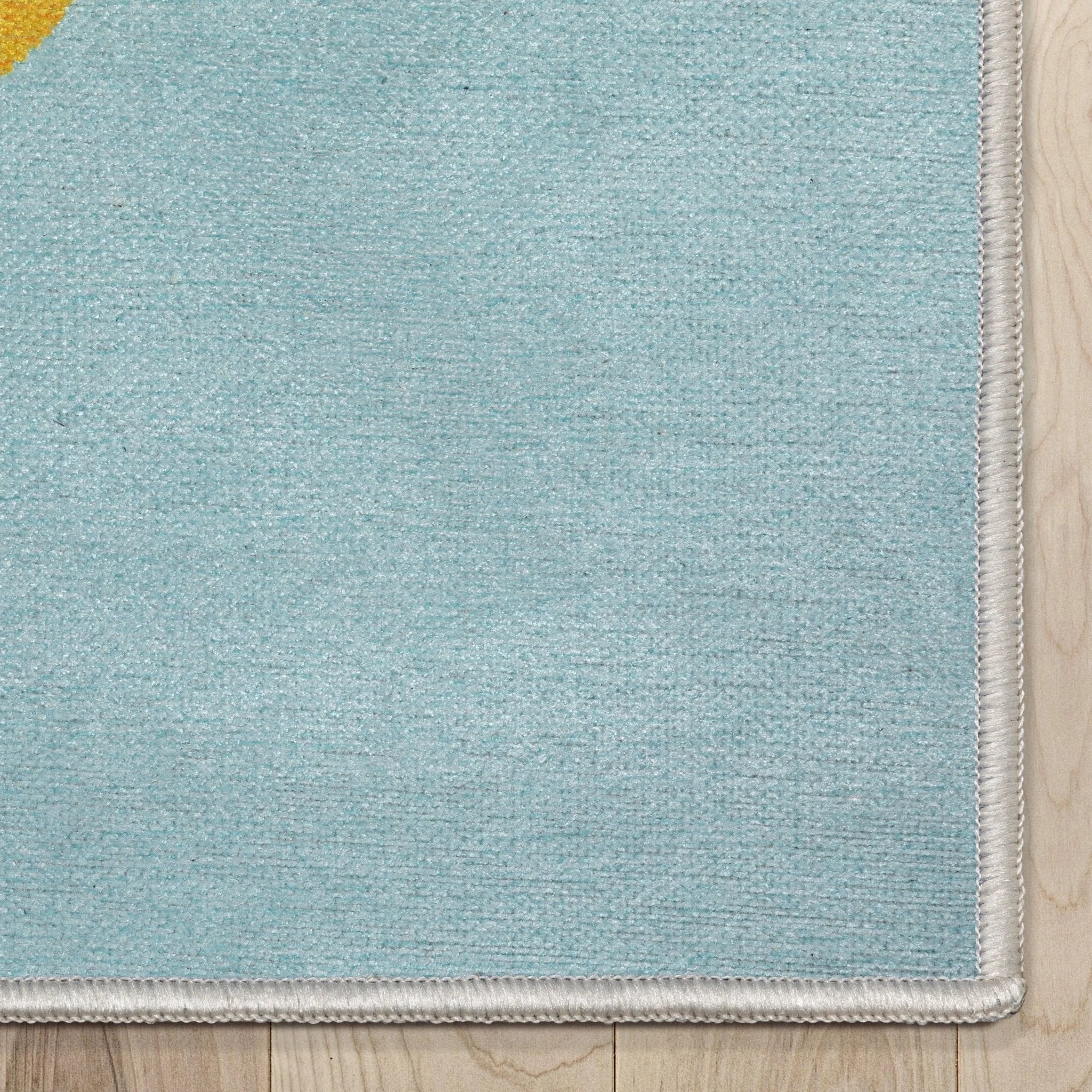 Double Taco Novelty Multi Blue Flat-Weave Rug Well Woven