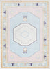 Ethnic Soft Medallion Modern Pink Light Blue Kids Flat-Weave Rug