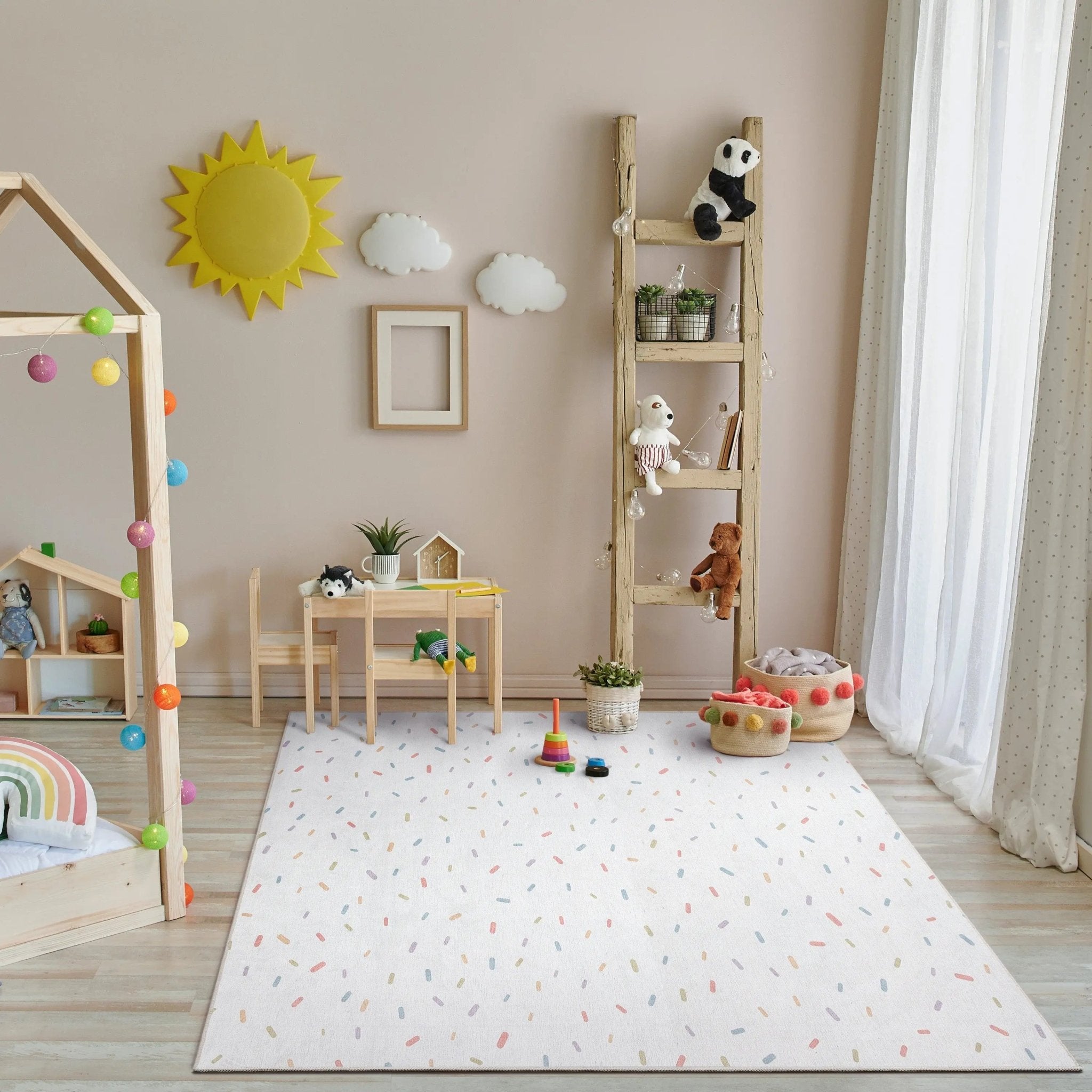 Sprinkles Modern Multi Color Area Flat-Weave Rug Well Woven