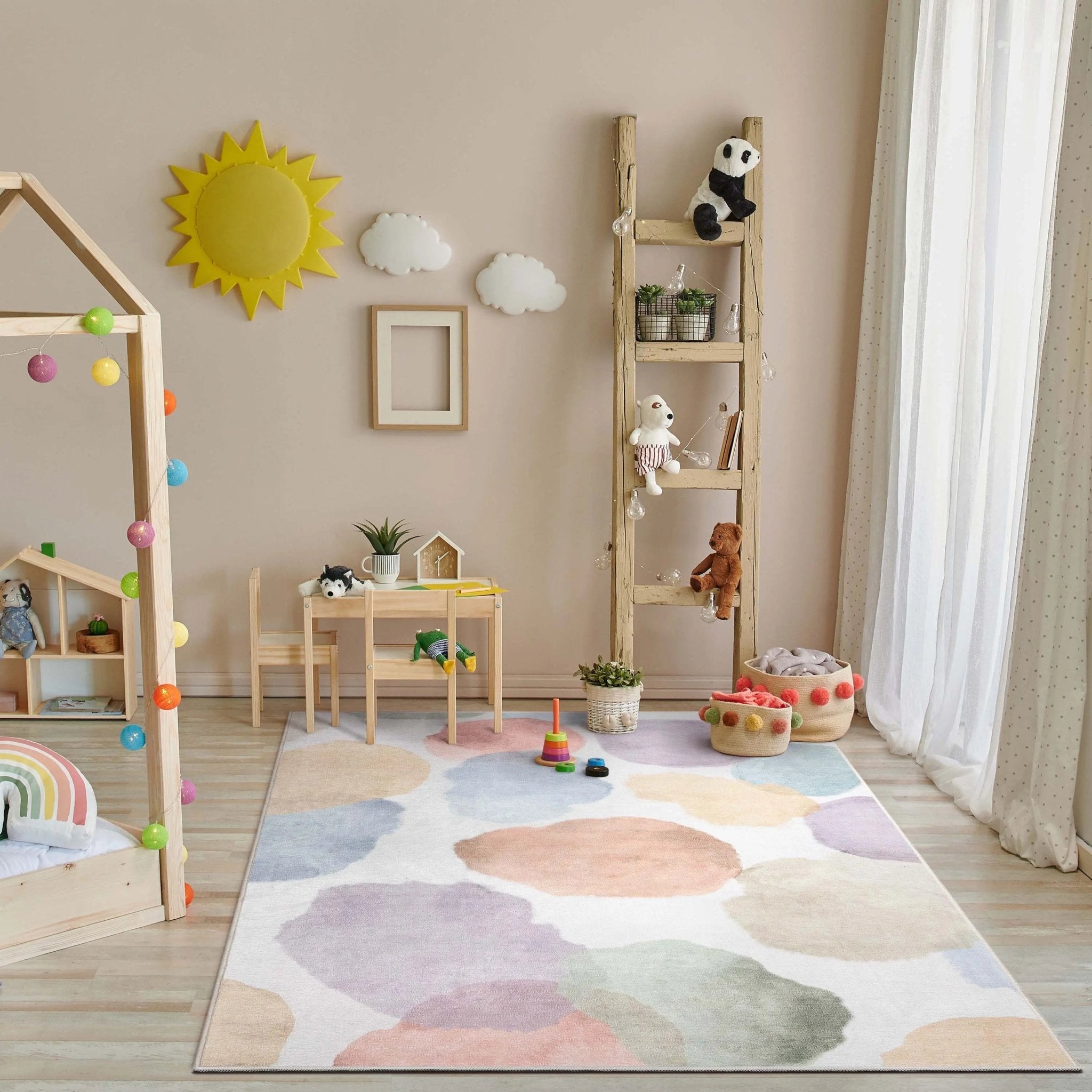 Watercolor Dot Modern Multi Color Area Flat-Weave Rug Well Woven