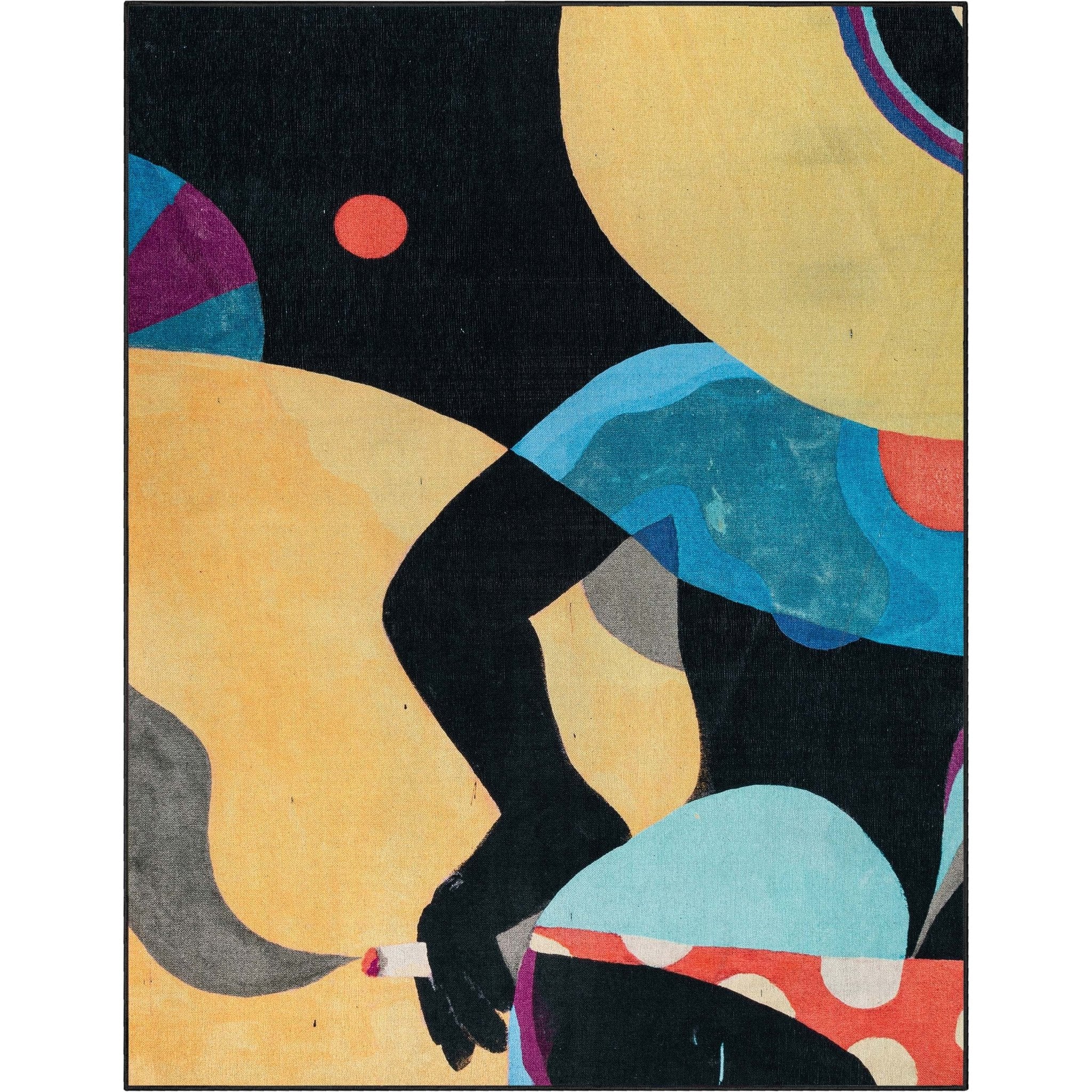Well Woven x Misha Tyutyunik Sunday Jungle Life's a Beach Multi-Color Rug Well Woven