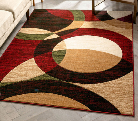 Bingo Red Modern Rug