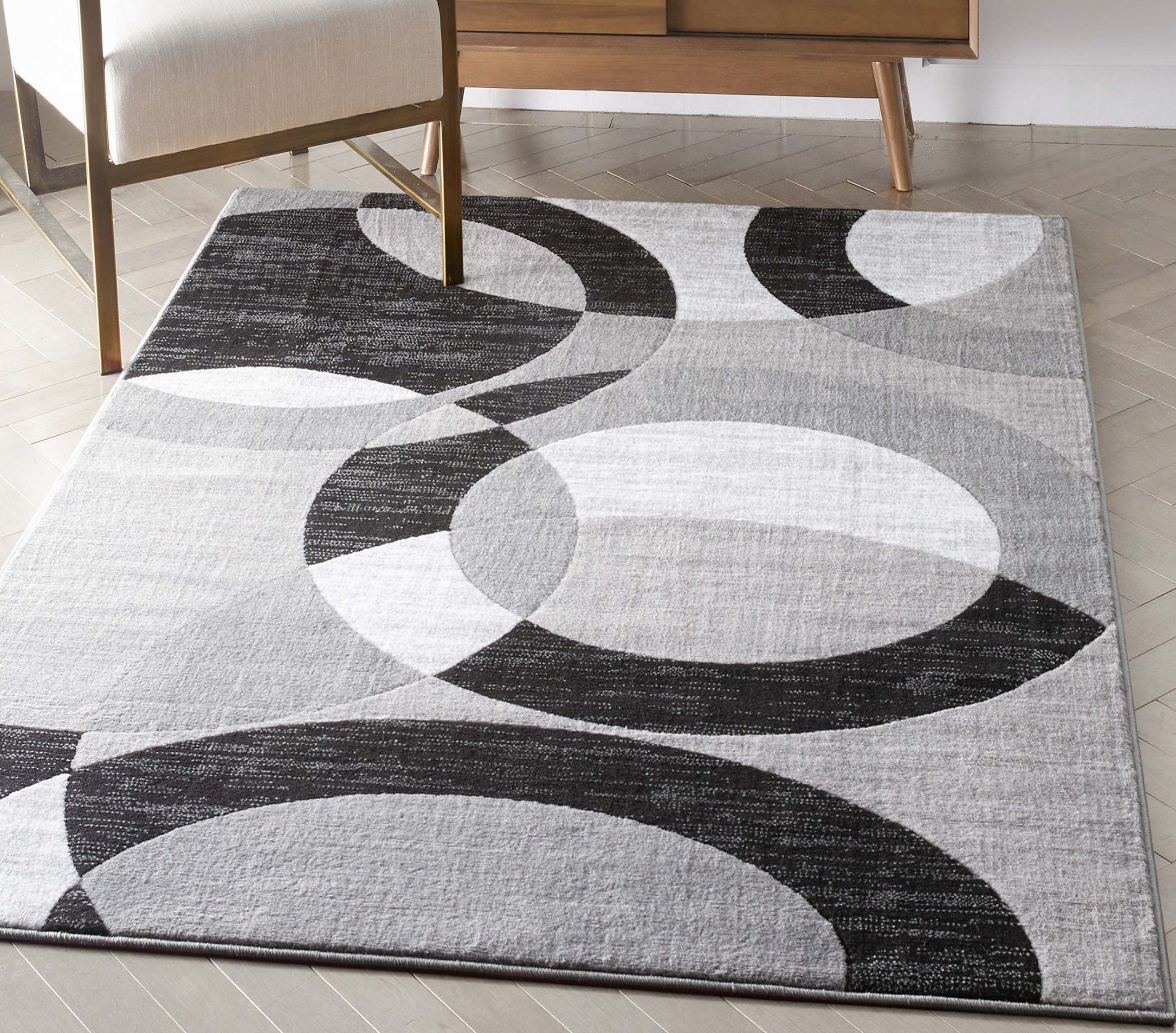 Bingo Grey Geometric Rug