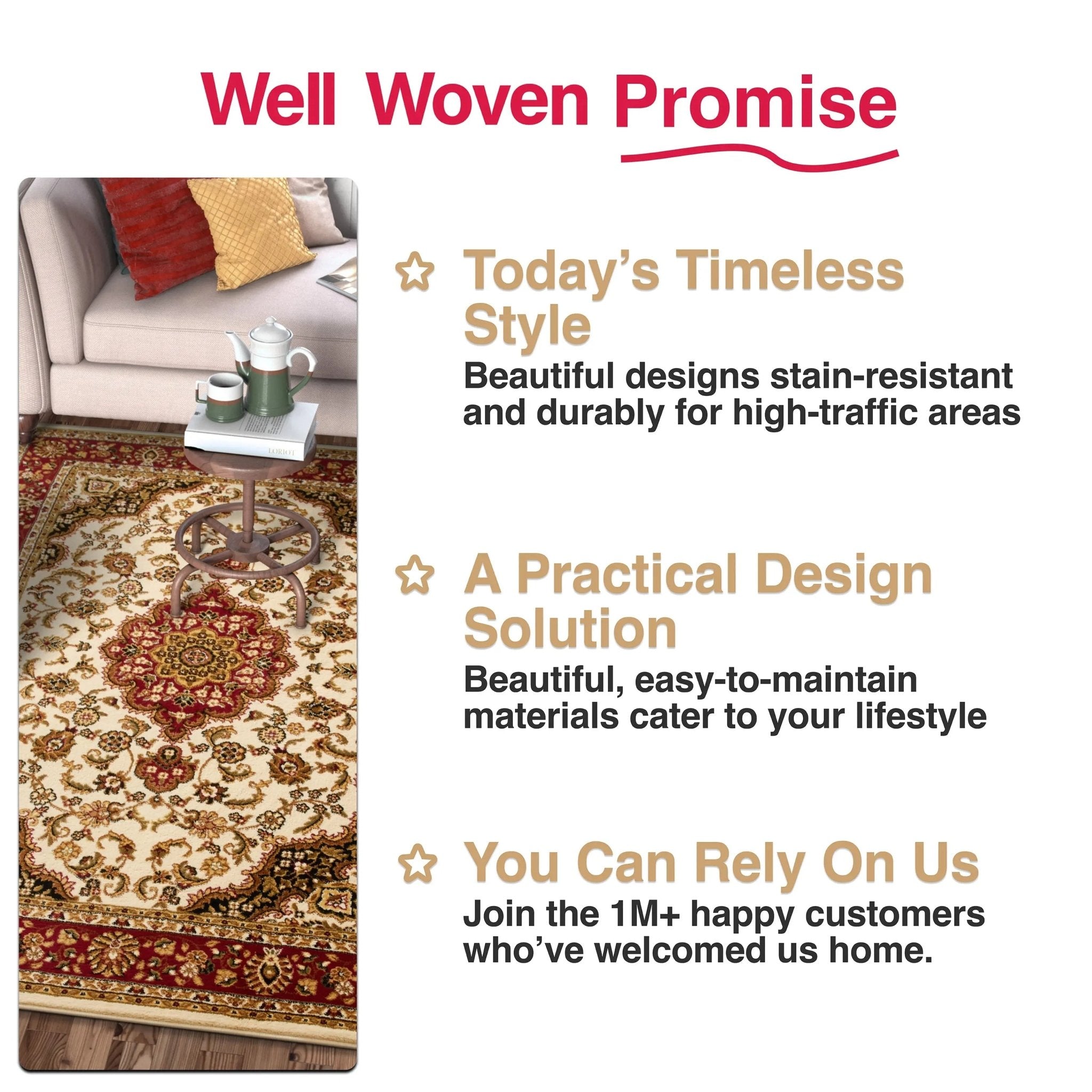 Medallion Kashan Ivory Traditional Rug Well Woven
