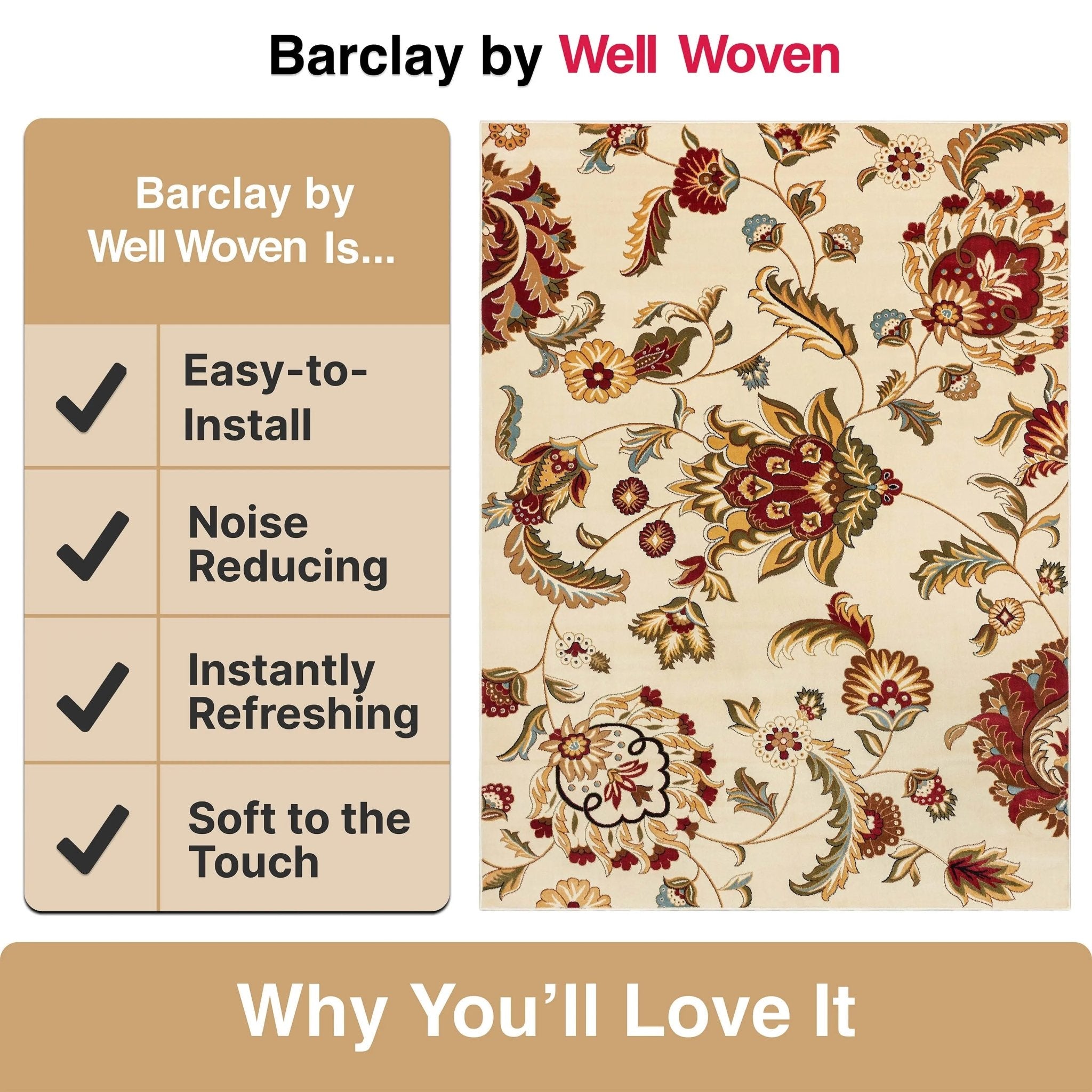 Ashley Oriental Ivory Oriental Rug Well Woven