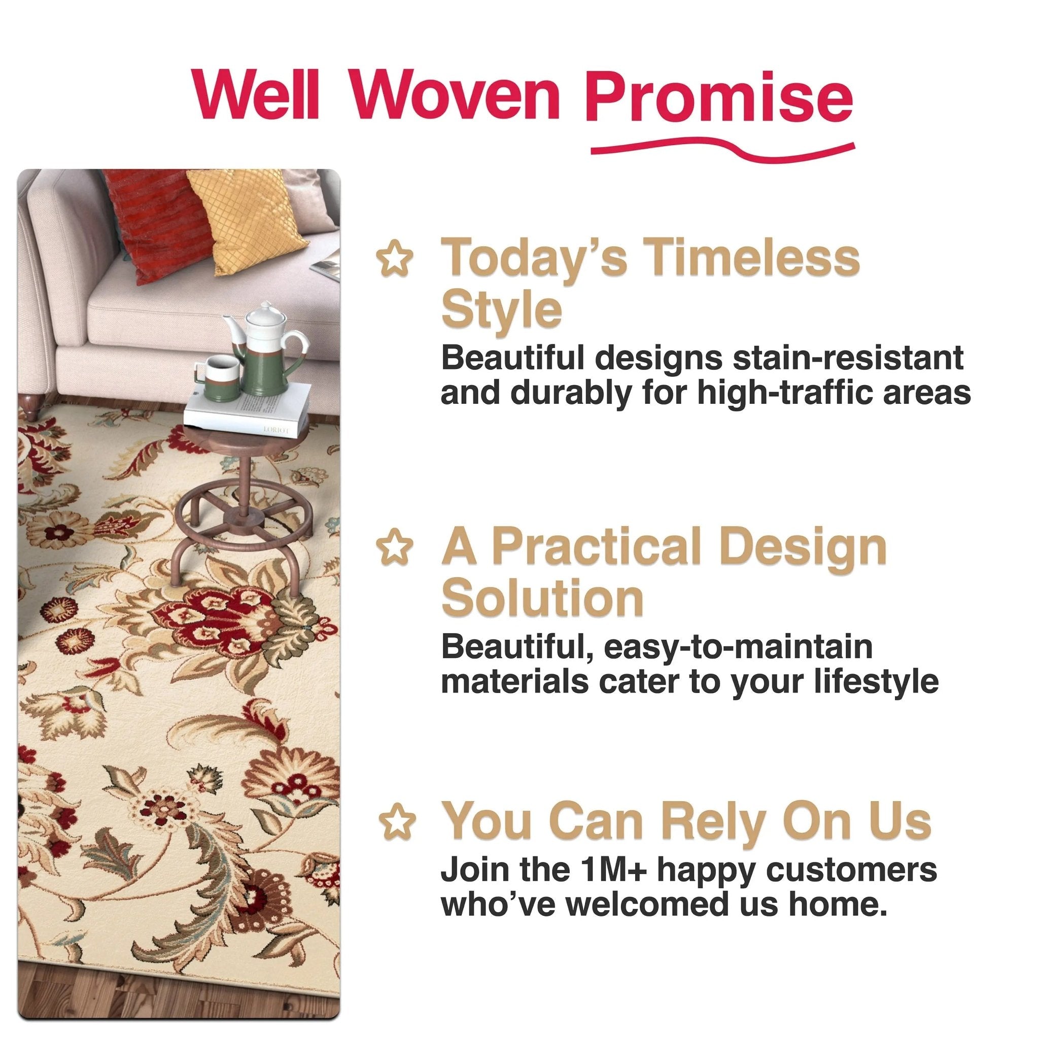 Ashley Oriental Ivory Oriental Rug Well Woven
