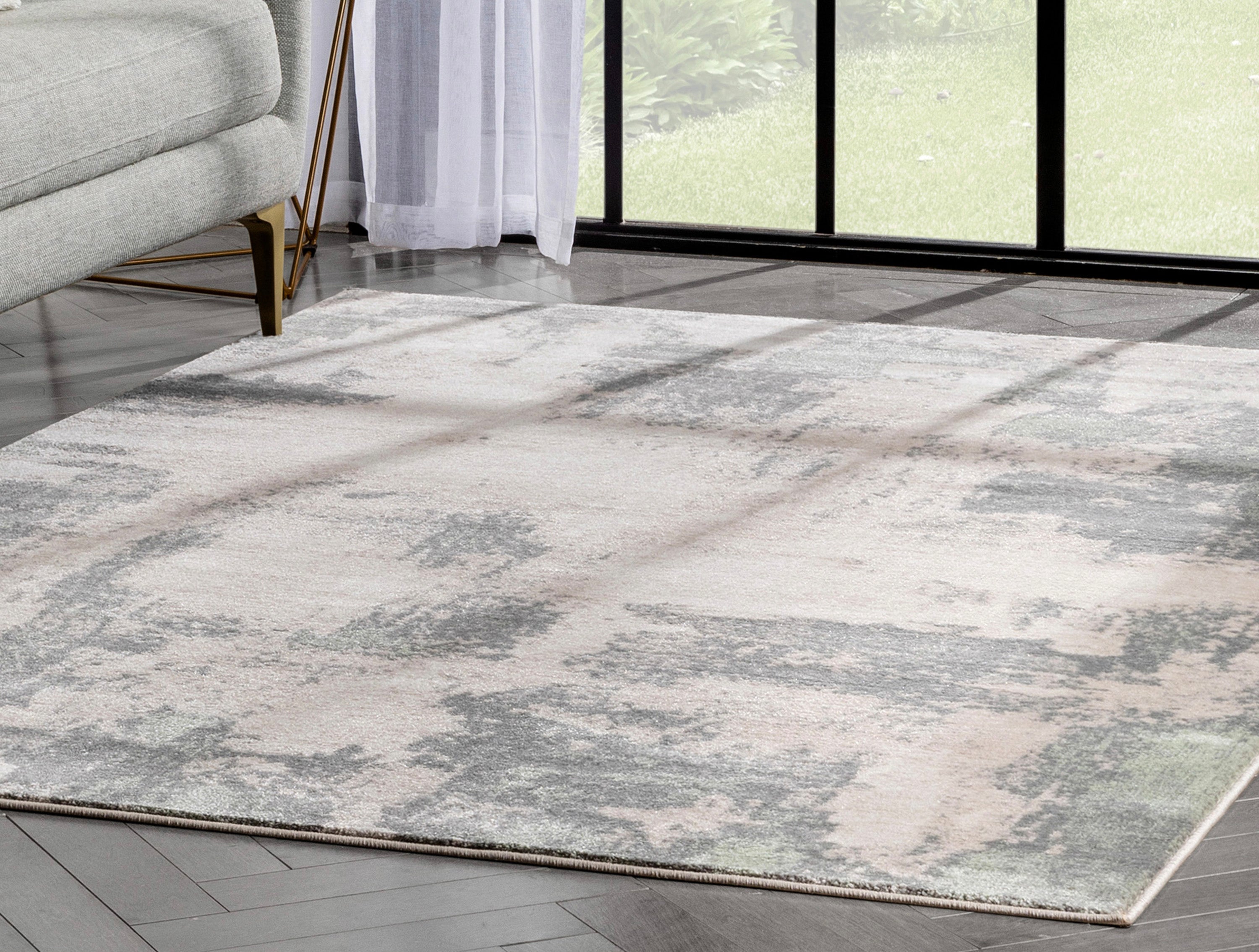 Kalia Modern Abstract Grey Green Rug