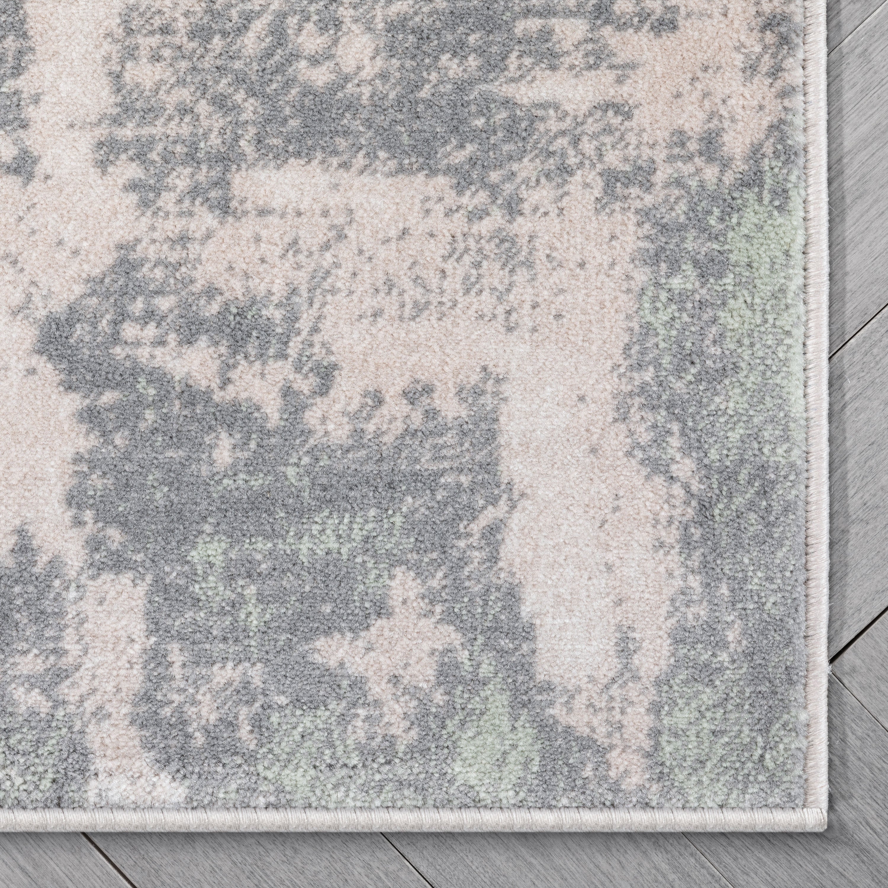 Kalia Modern Abstract Grey Green Rug