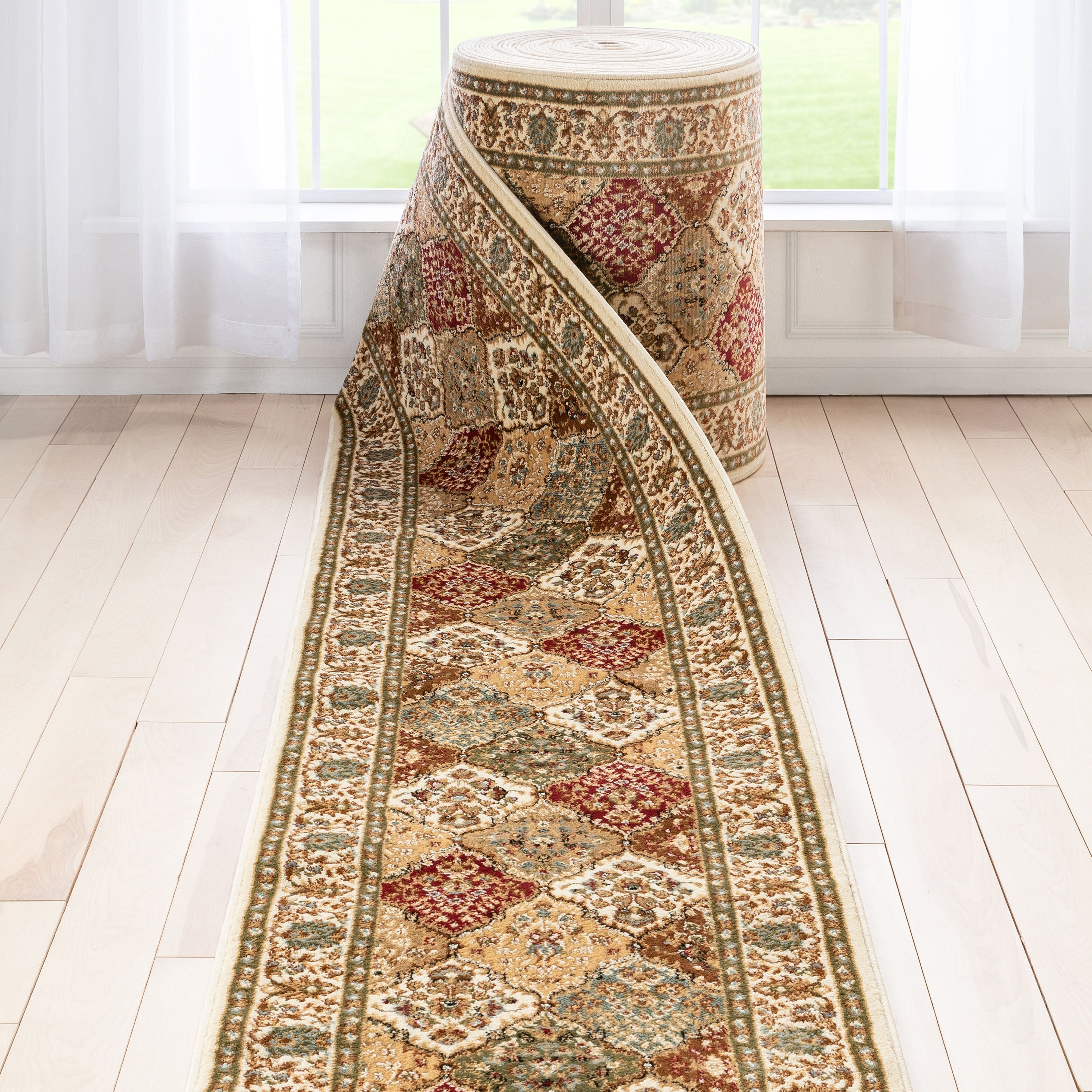 Custom Size Runner Emine Persian Trellis Transitional Red 27 Inch Wide x Choose Your Length Hallway Runner Rug