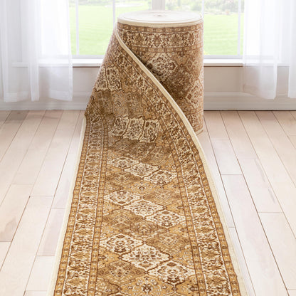 Custom Size Runner Emine Persian Trellis Transitional Ivory 27 Inch Wide x Choose Your Length Hallway Runner Rug