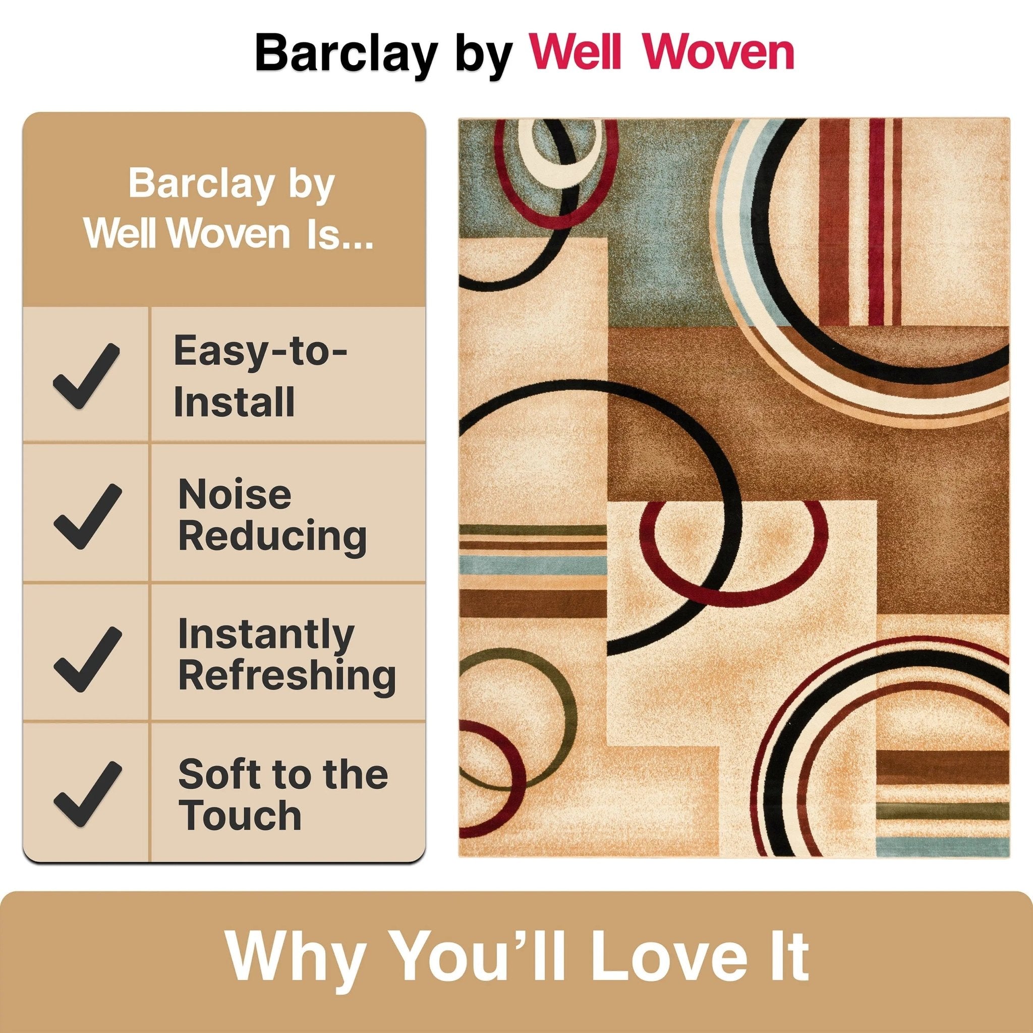 Arcs & Shapes Ivory Modern Rug Well Woven