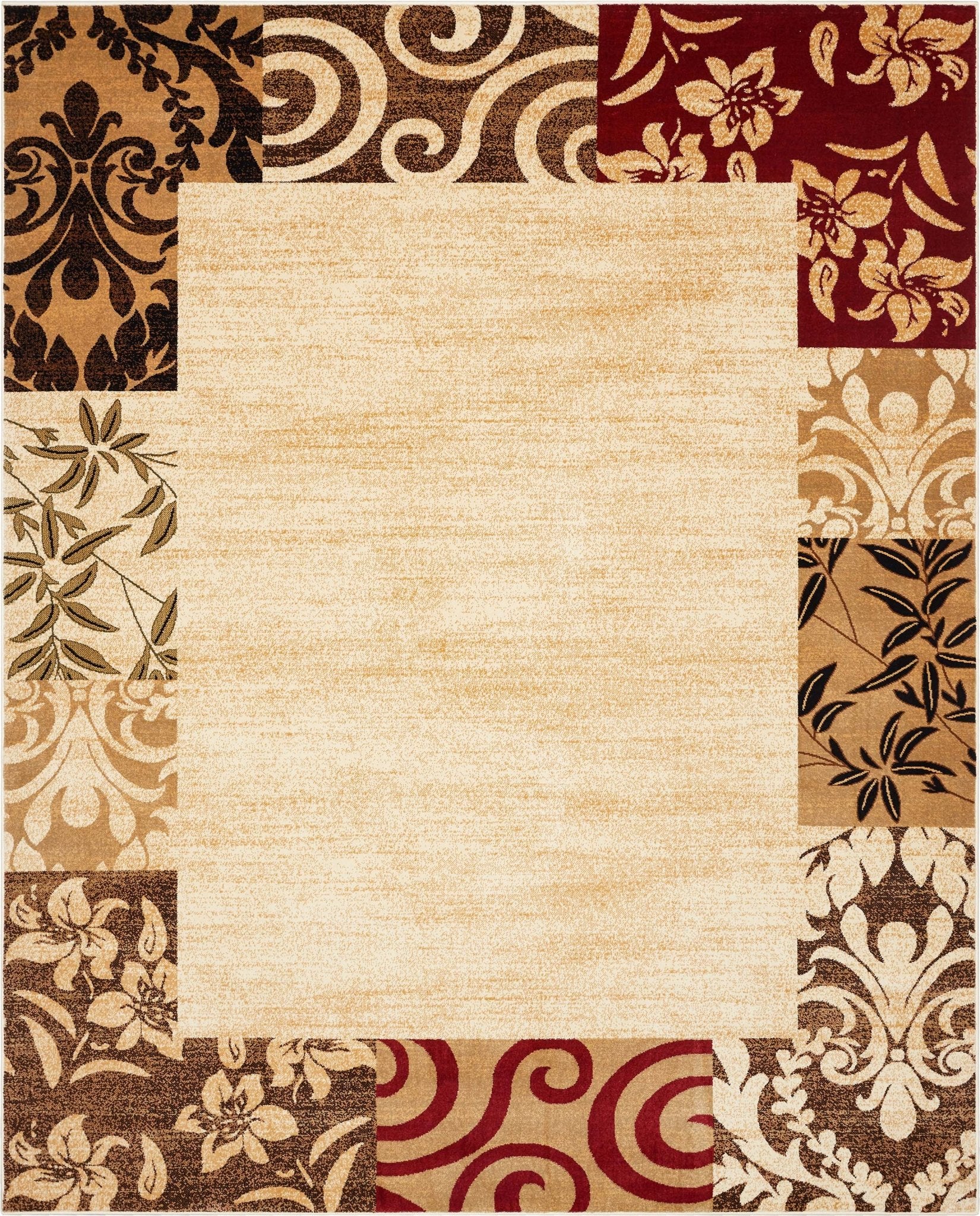 Vane Willow Damask Beige Transitional Rug Well Woven