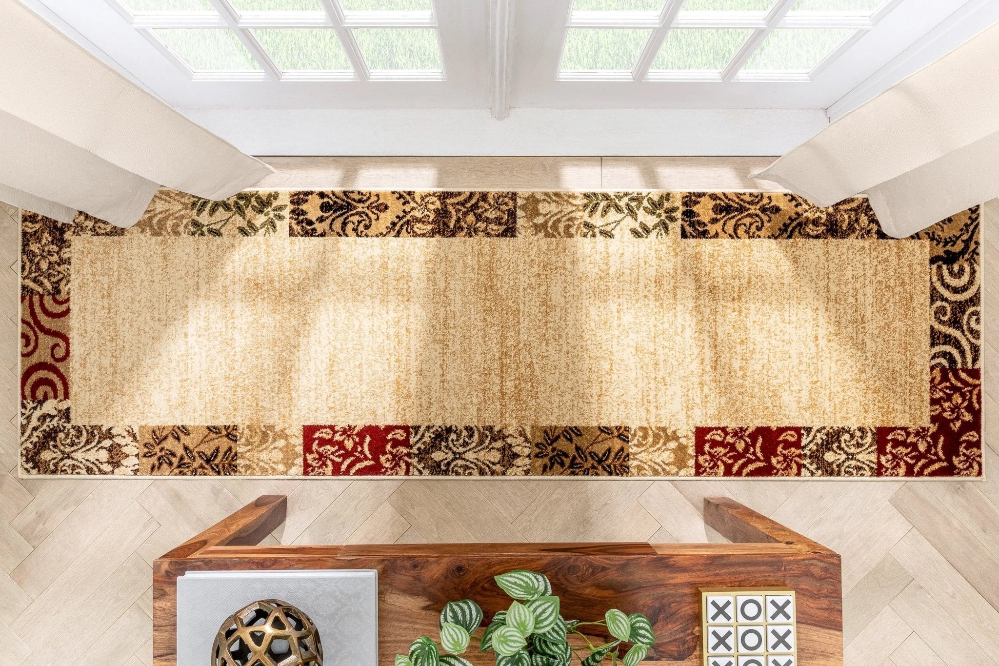 Vane Willow Damask Beige Transitional Rug Well Woven