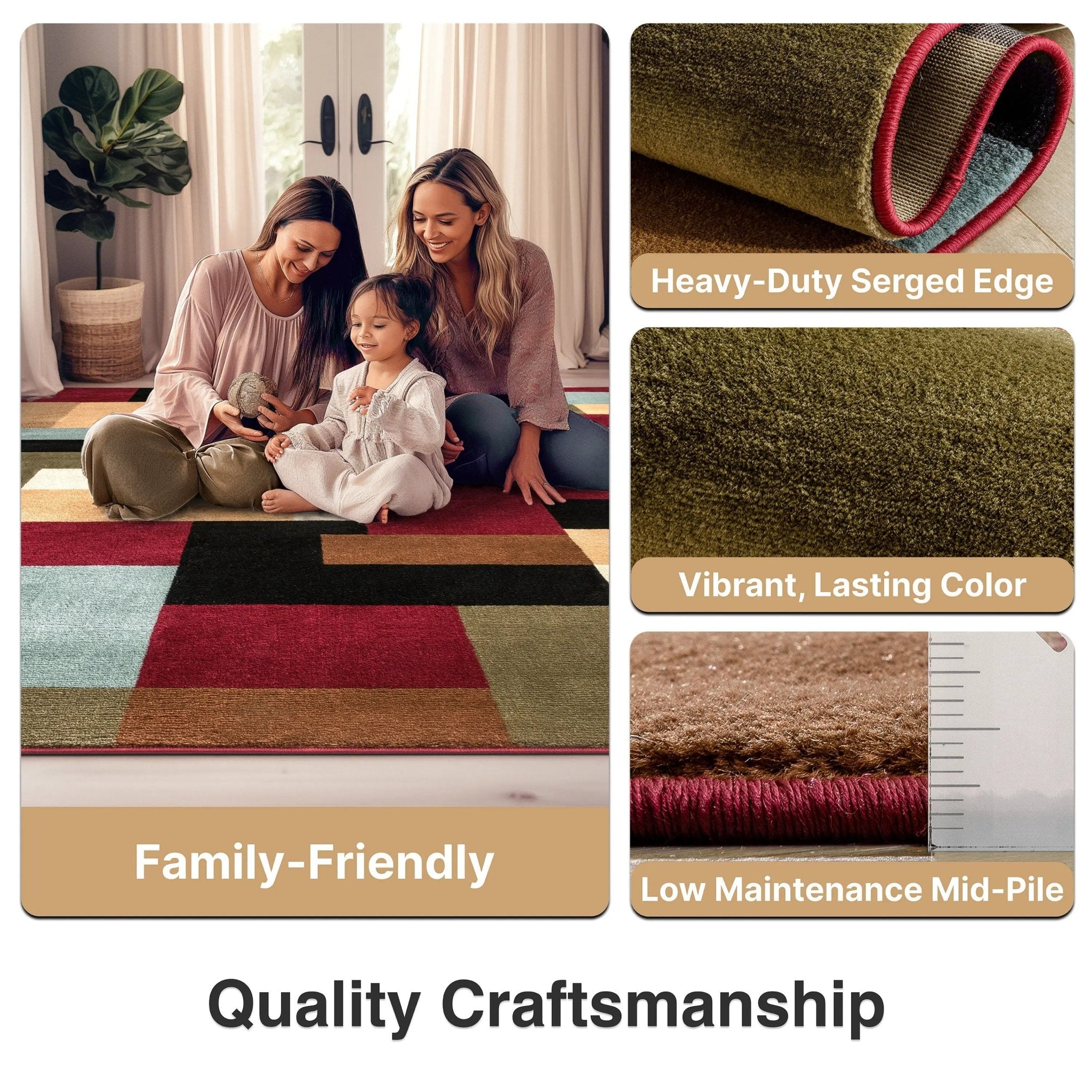 River Red Modern Rug Well Woven